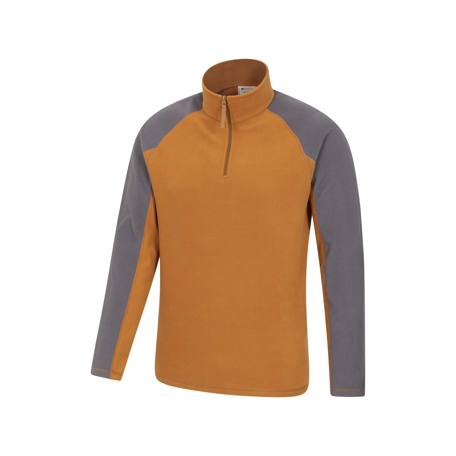 Felpa In Pile Mezza Cerniera Uomo Mountain Warehouse Ashbourne II Mostarda 3/4
