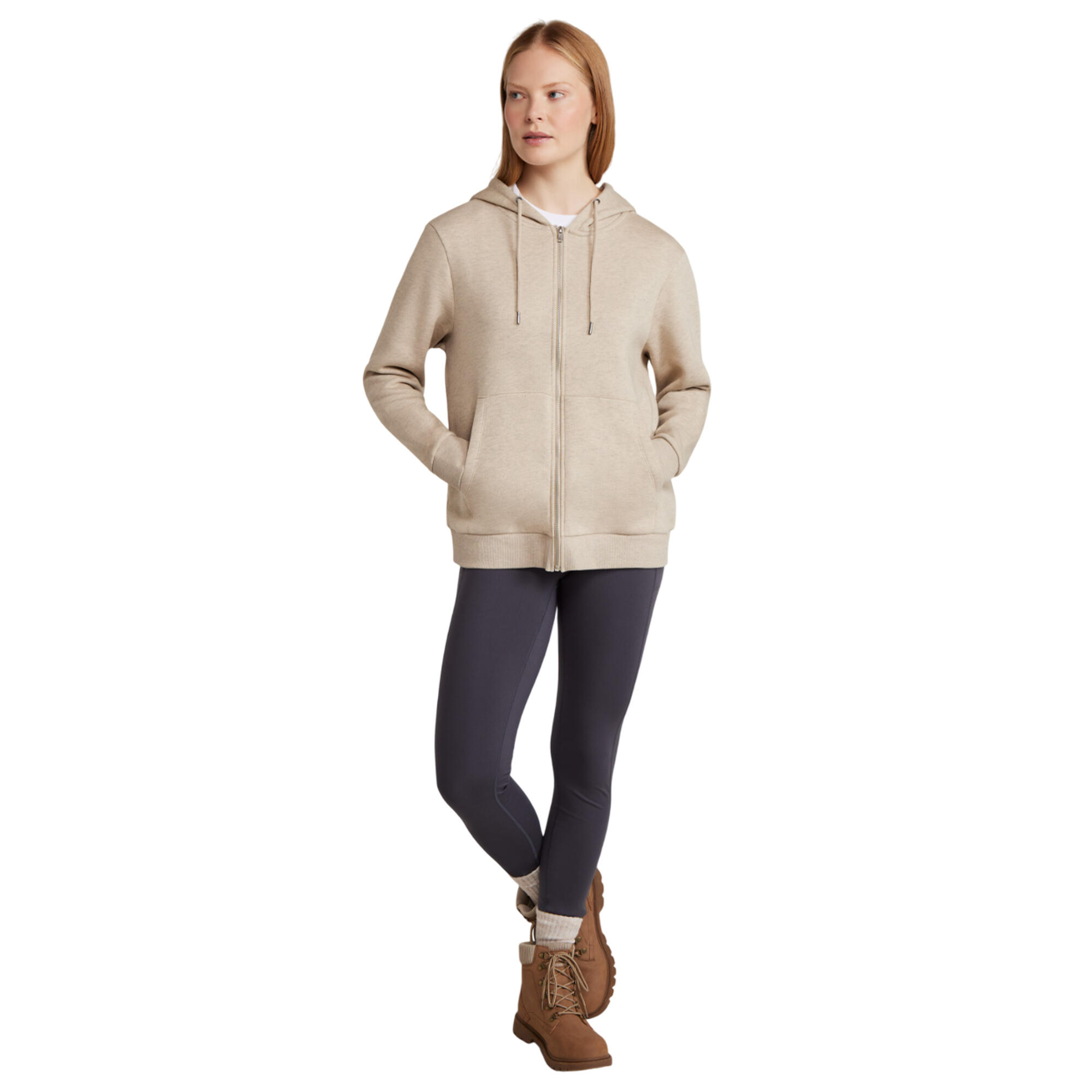 Felpa Con Cappuccio E Zip Intera Donna Mountain Warehouse Penzance Beige 3/3