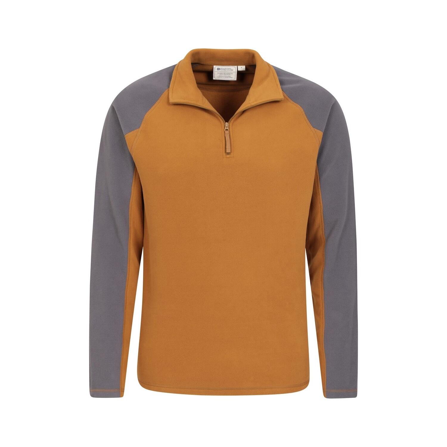 Felpa In Pile Mezza Cerniera Uomo Mountain Warehouse Ashbourne II Mostarda 2/4