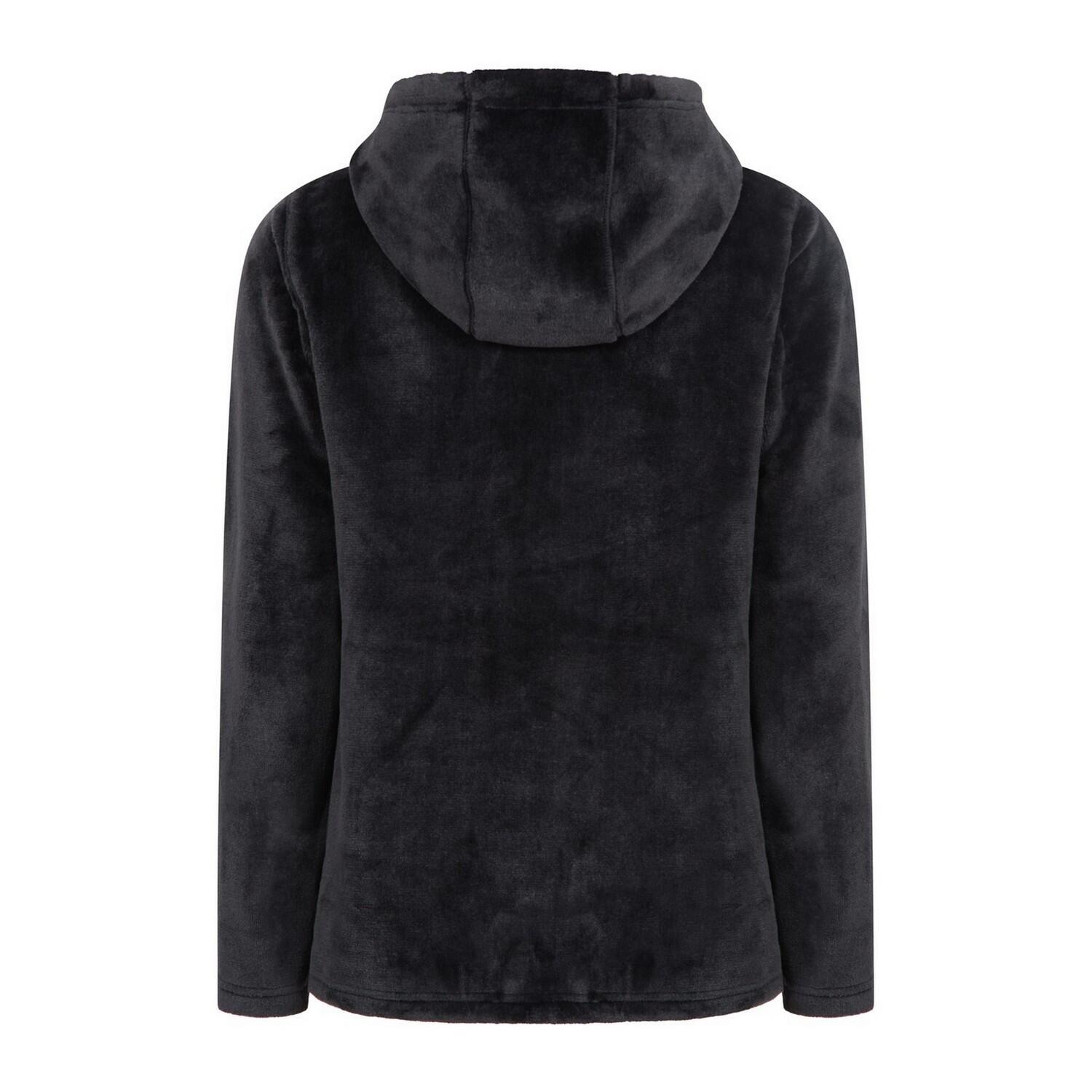 Womens/Ladies Snaggle Fleece Hoodie (Black) 2/4