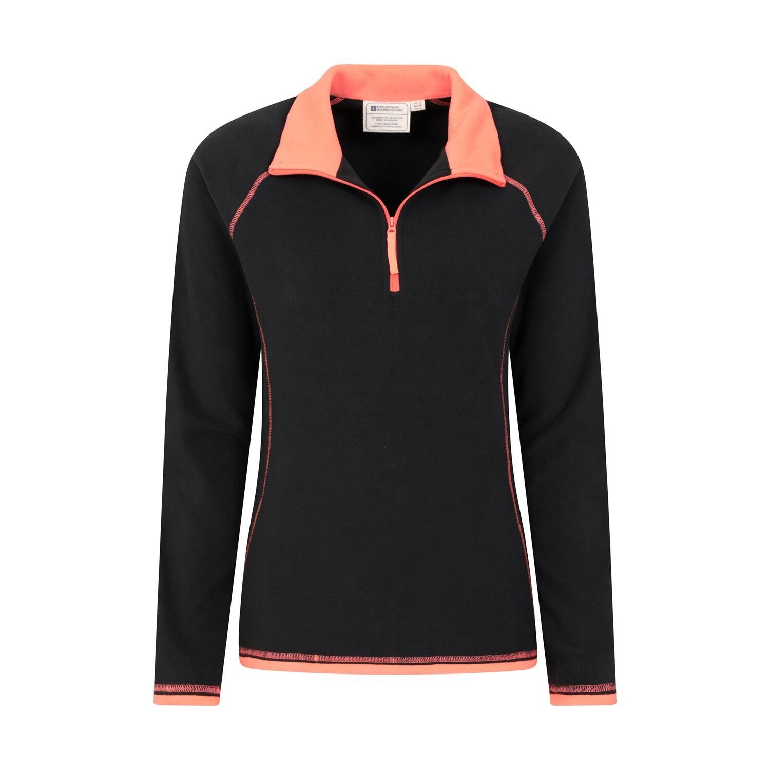 Felpa In Pile Mezza Cerniera Donna Mountain Warehouse Montana Nero Corvino 3/4