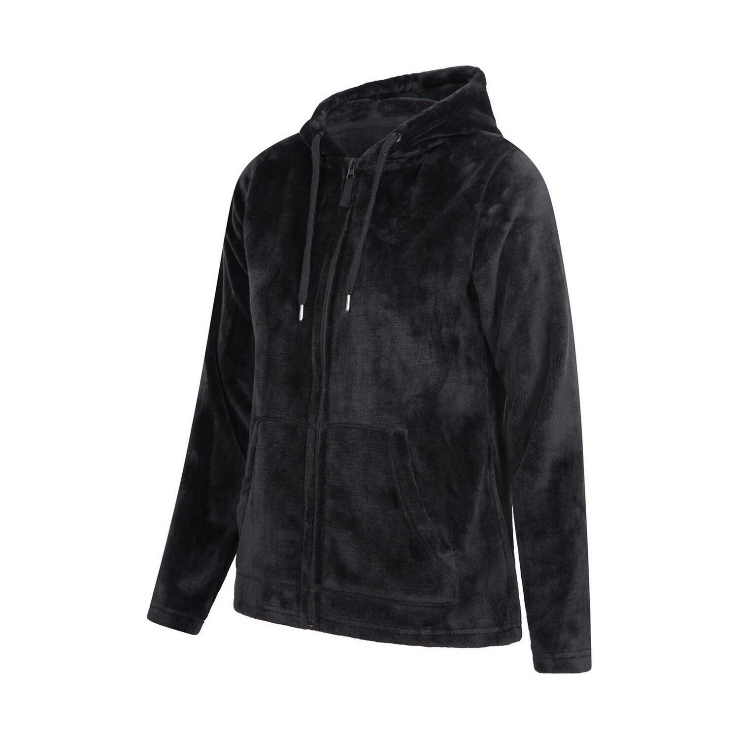 Womens/Ladies Snaggle Fleece Hoodie (Black) 4/4