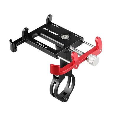 Aluminium fietsstuur telefoonhouder. 55-100 mm klem universeel. zwart/rood
