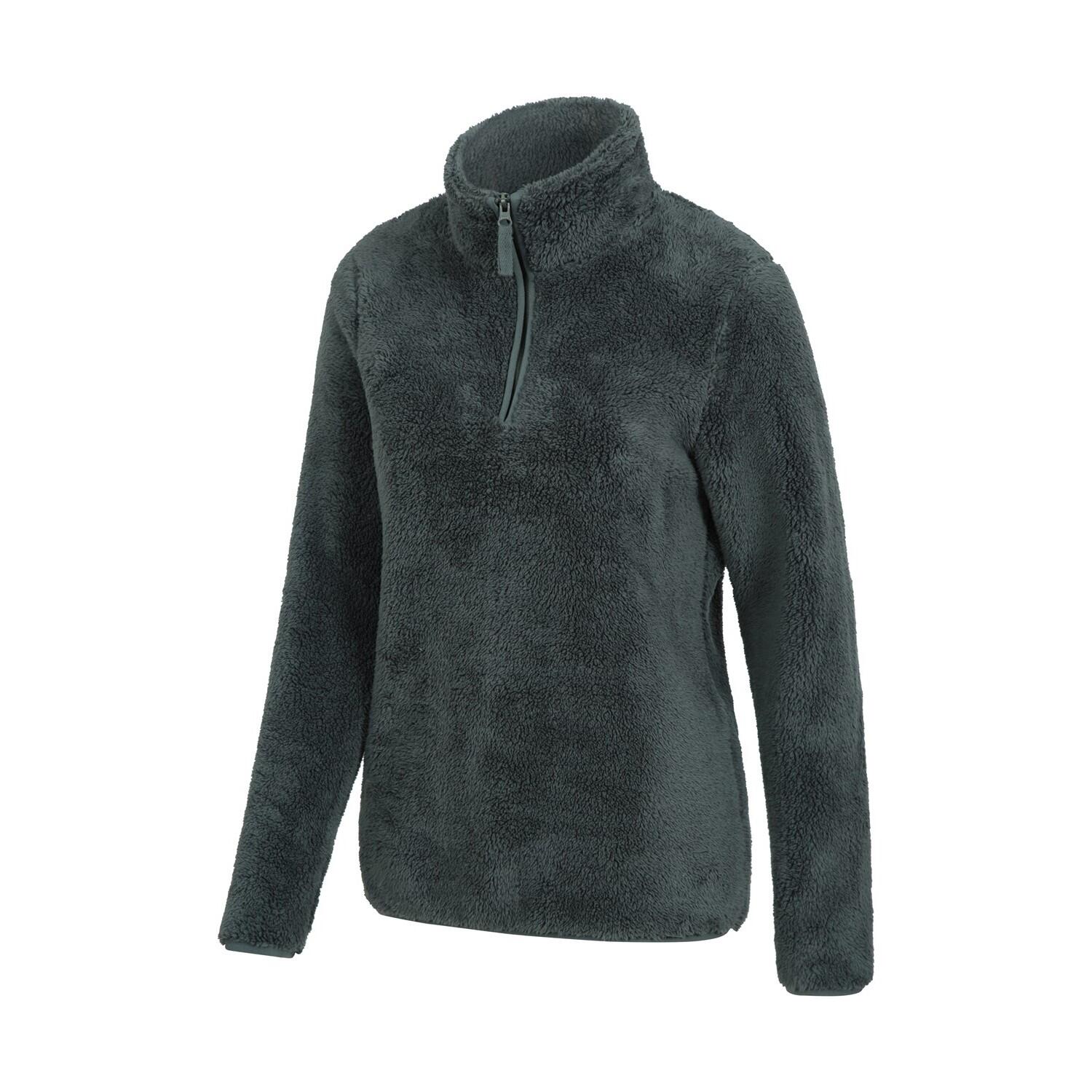 Felpa In Pile Cerniera Ad Un Quarto Donna Mountain Warehouse Verde 3/4