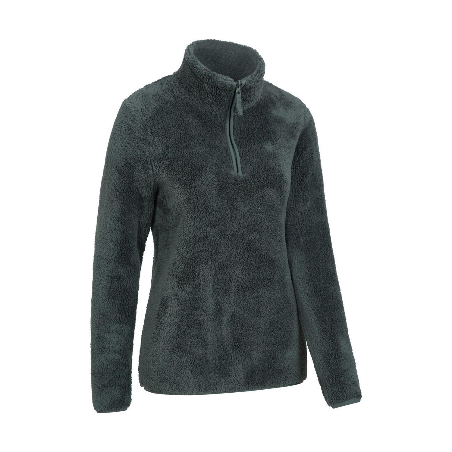 Felpa In Pile Cerniera Ad Un Quarto Donna Mountain Warehouse Verde 2/4