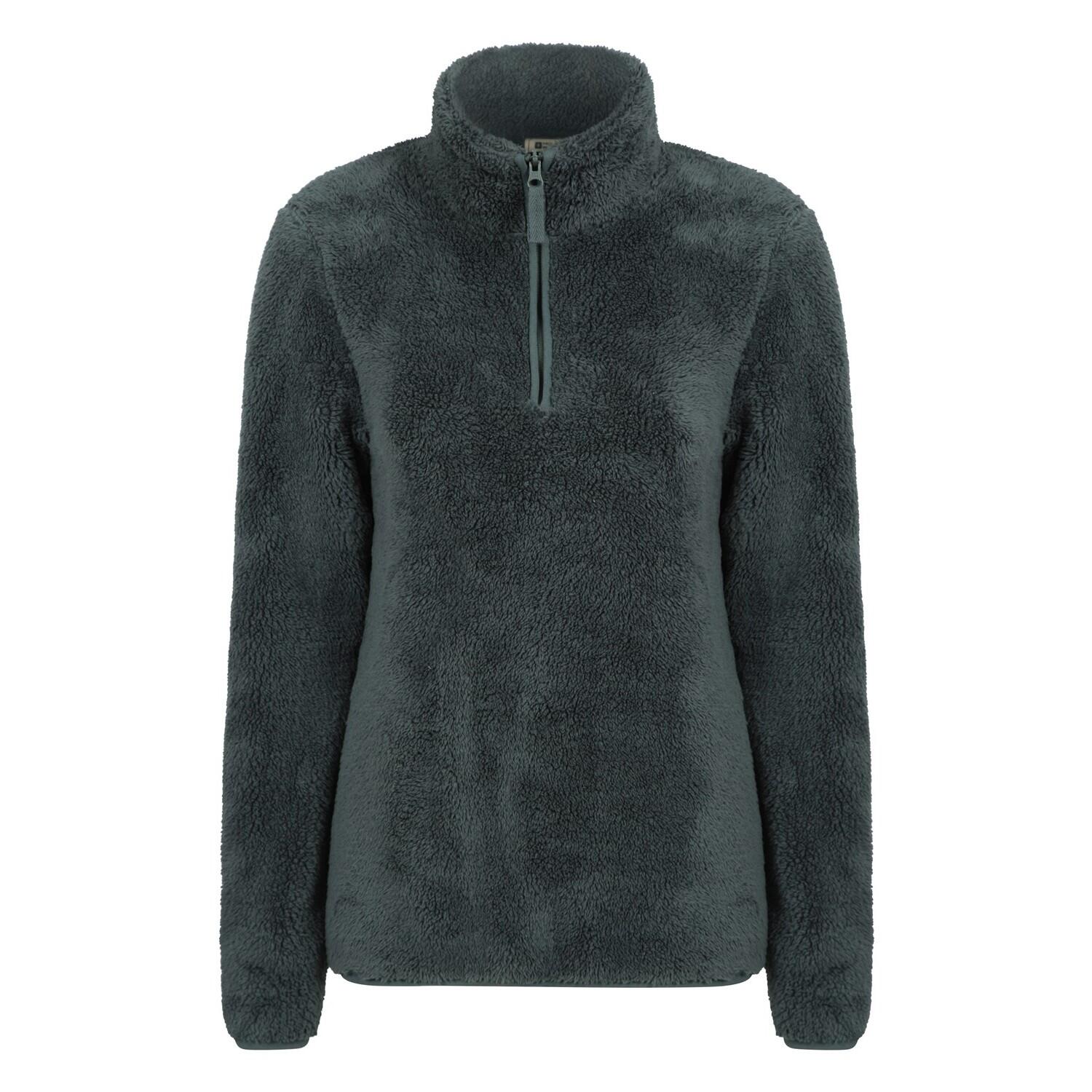 MOUNTAIN WAREHOUSE Womens/Ladies Teddy Fleece Quarter Zip Fleece Top (Green)