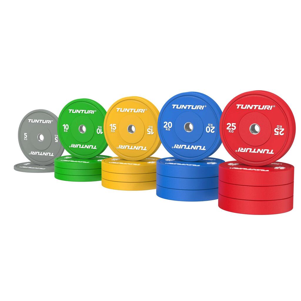 Platinum bumper plates - Barbell weights - Weight plates - 60kg set