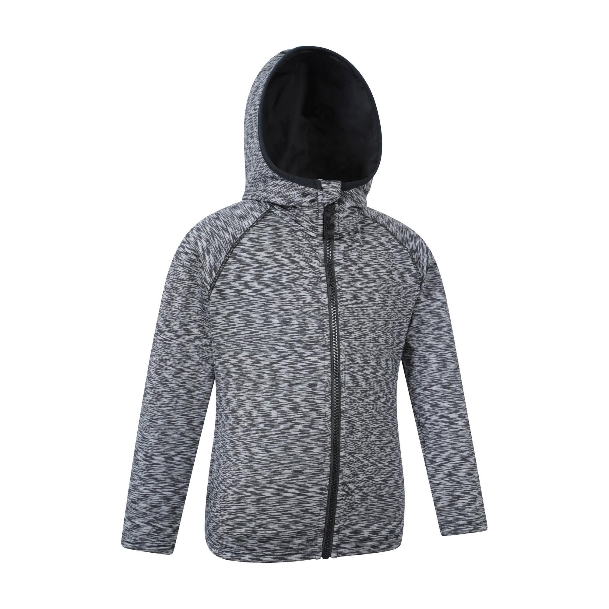 "Marathon" Hoodie mit durchgehendem Reißverschluss für Kinder Schwarz 3/4