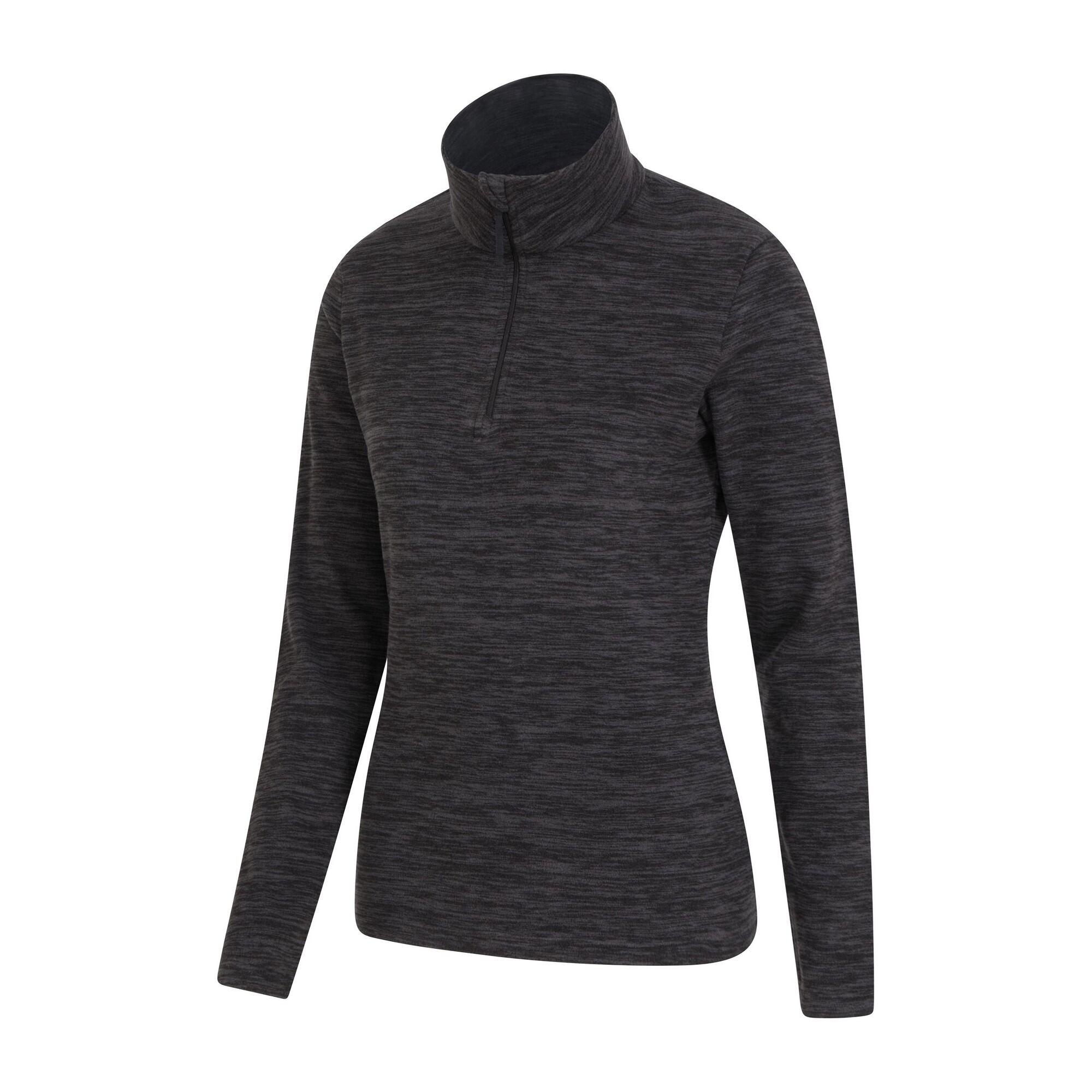 Womens/Ladies Snowdon Melange Fleece Top (Jet Black) 3/4