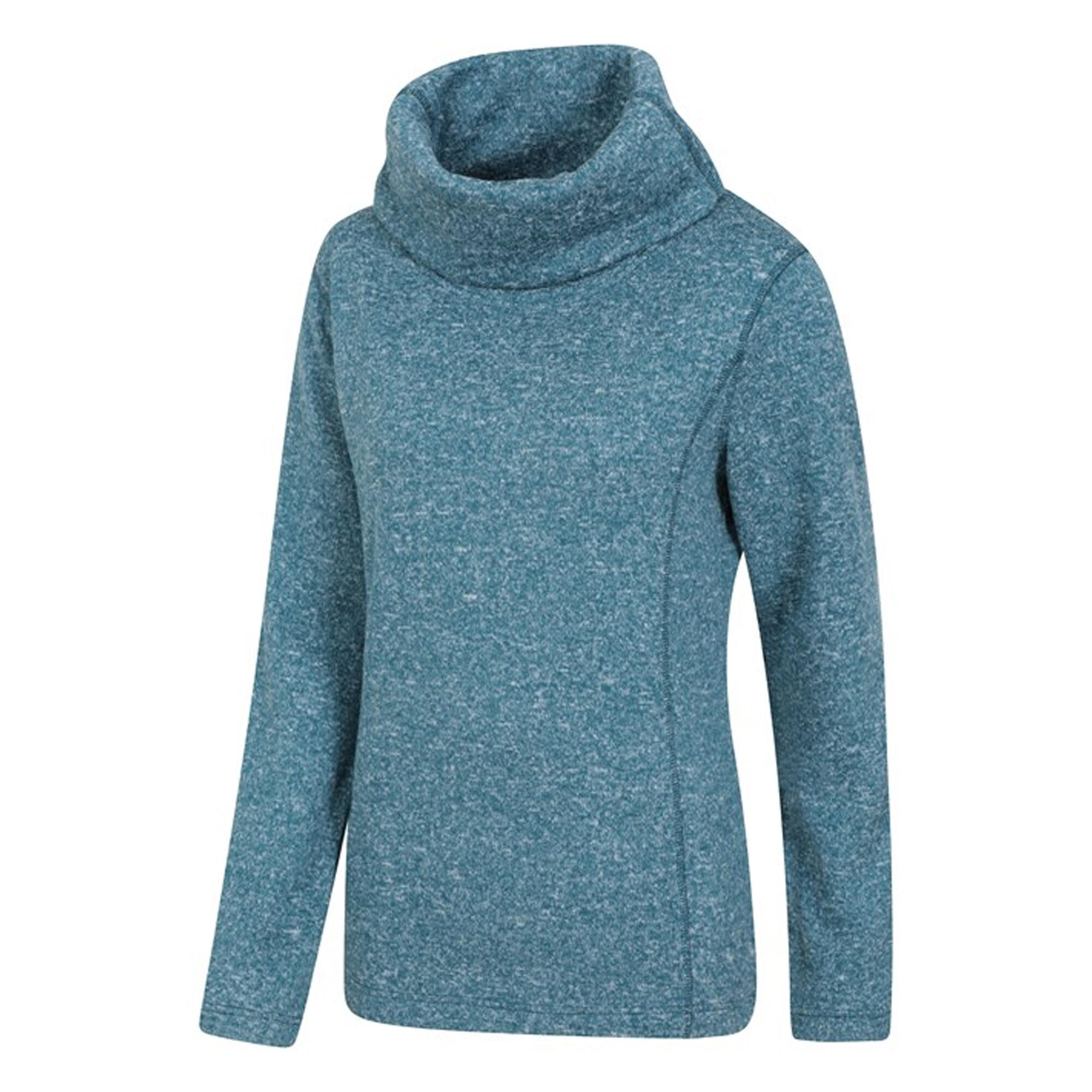 Womens/Ladies Cowl Neck Fleece Top (Teal) 3/4