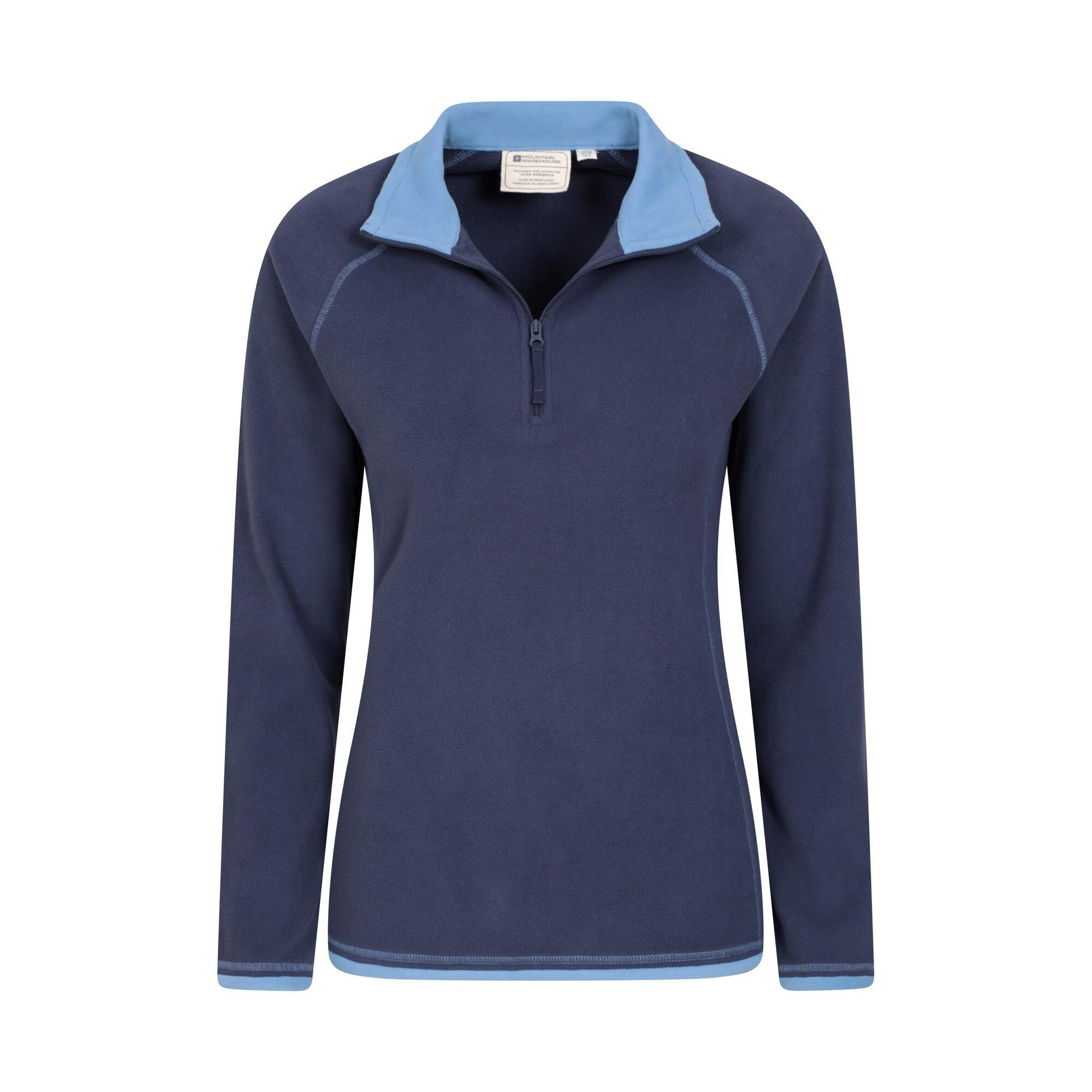 Womens/Ladies Montana Half Zip Fleece Top (Navy) 3/4
