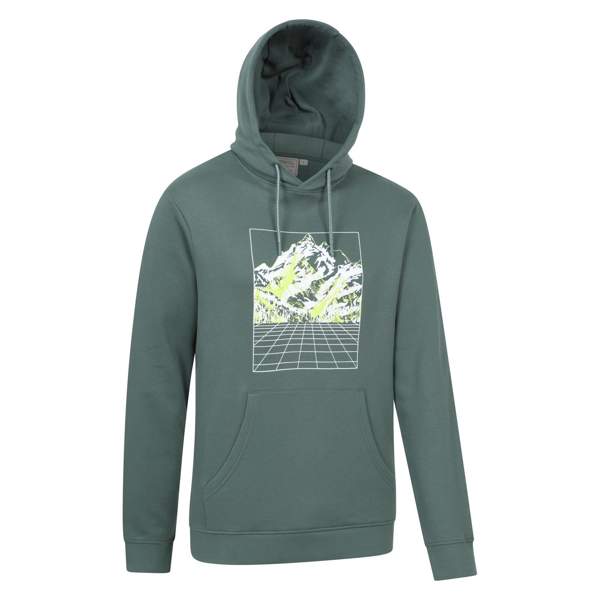 Felpa Con Cappuccio Griglia Uomo Mountain Warehouse Verde 3/4