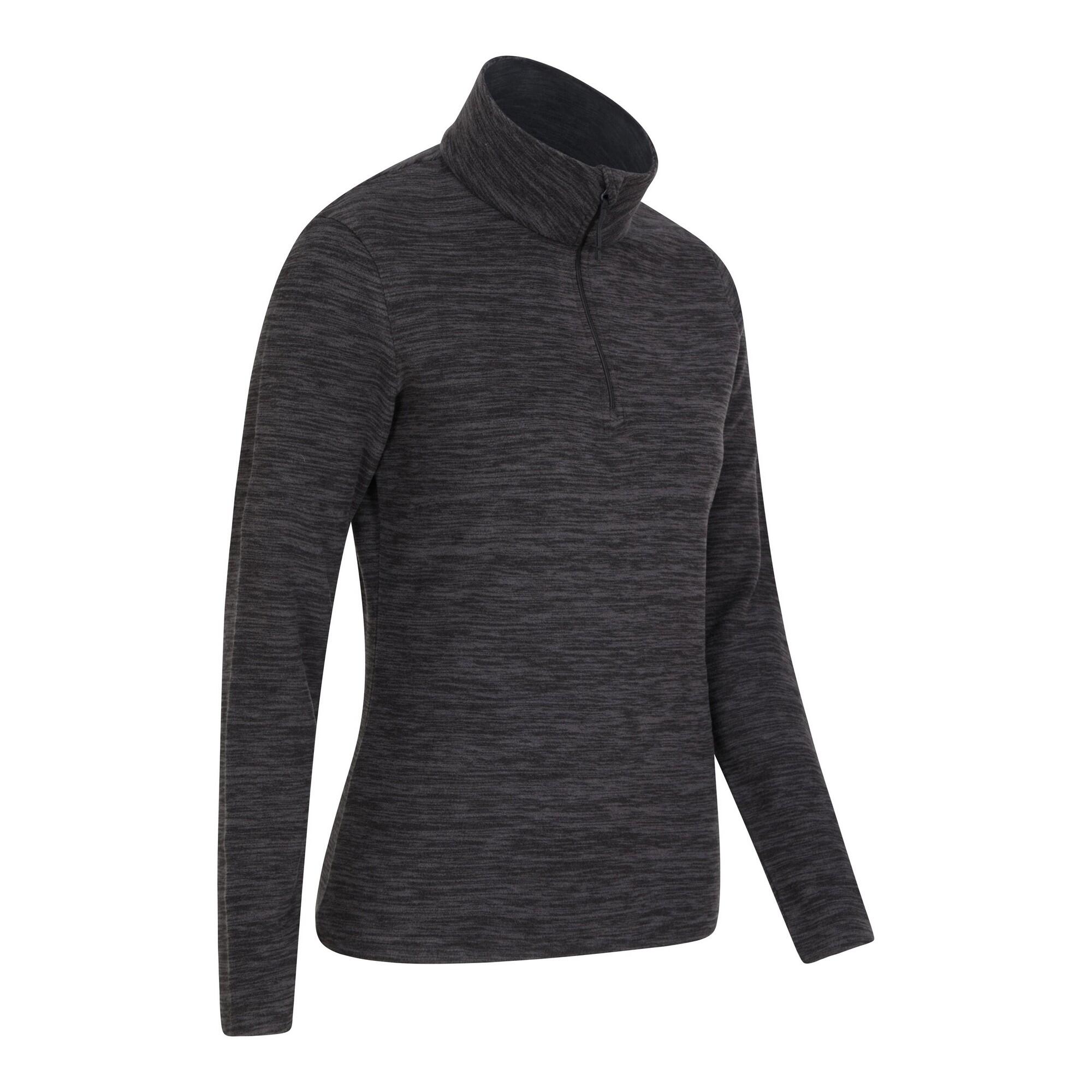 Womens/Ladies Snowdon Melange Fleece Top (Jet Black) 2/4
