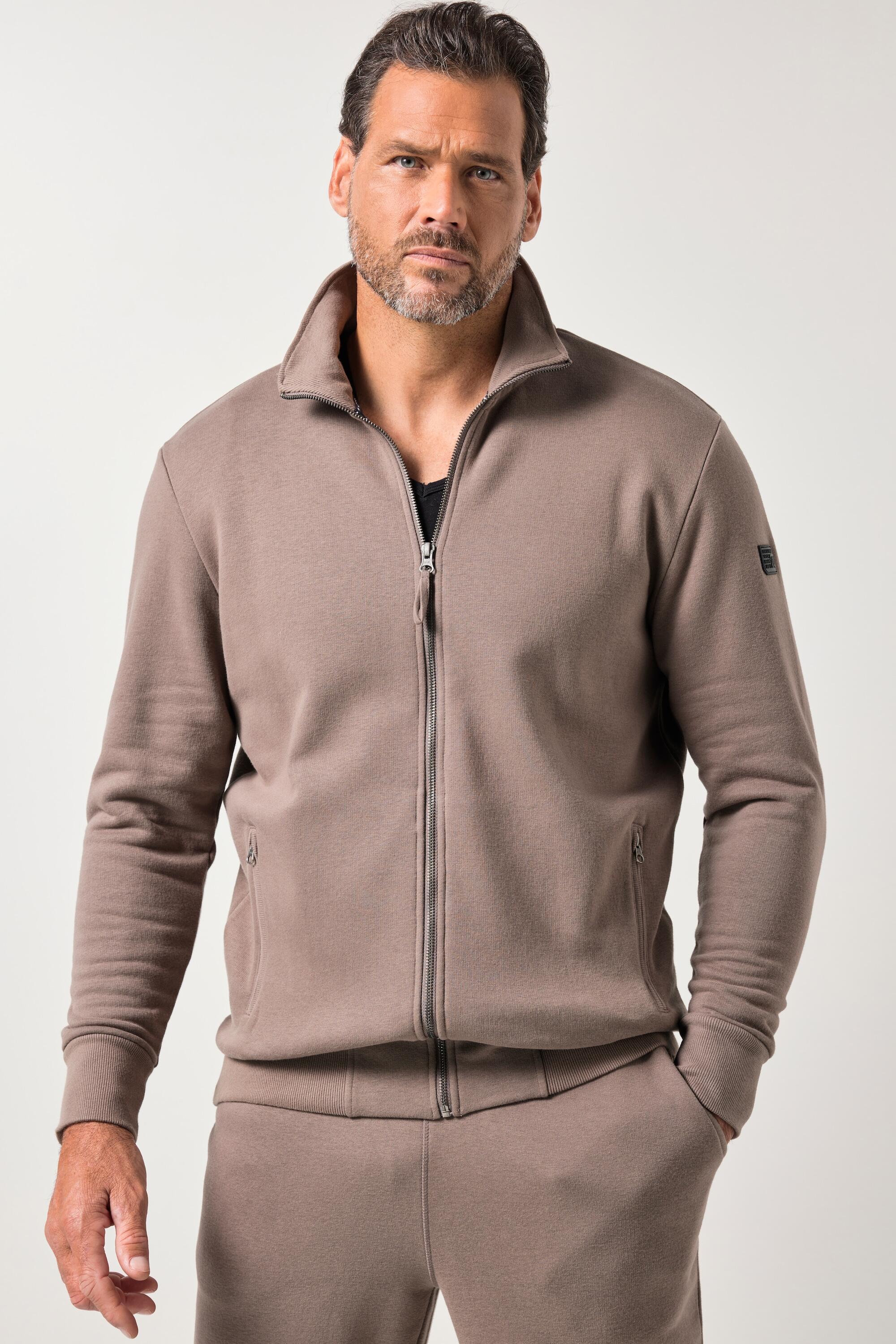 Herren Sweatjacke Fitness Stehkragen Zipper 2/6