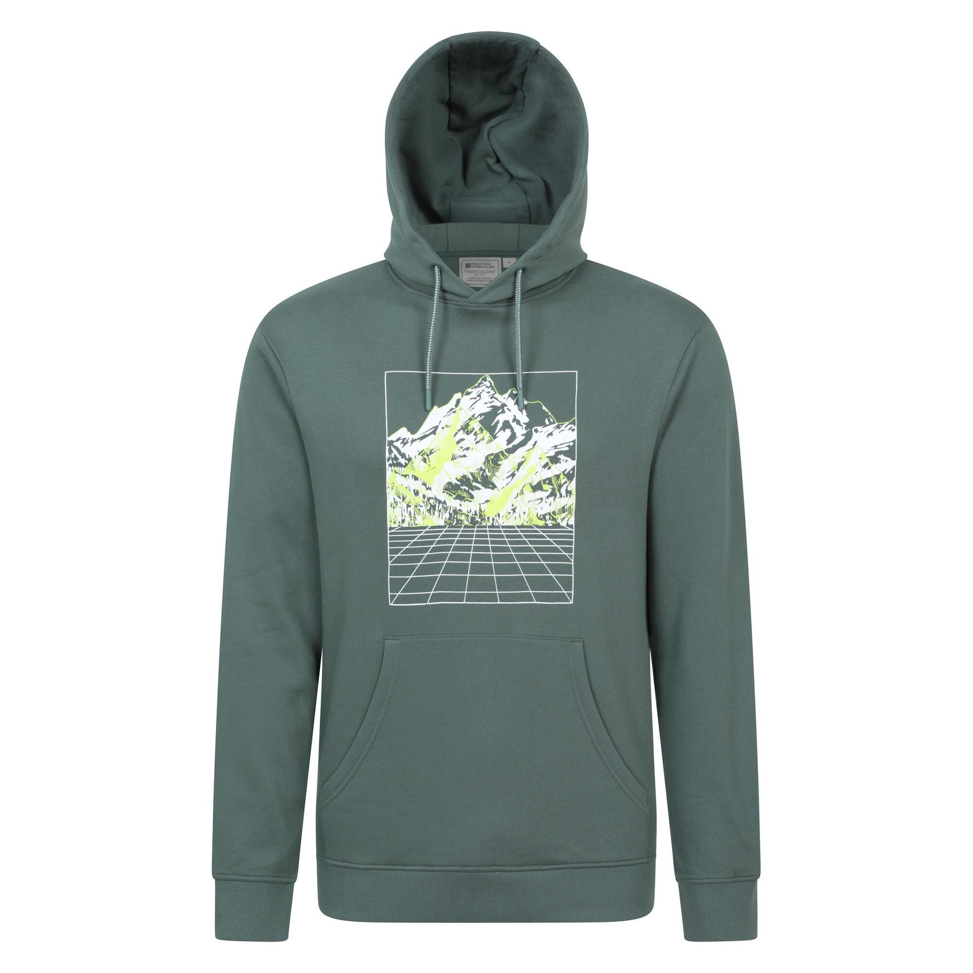 MOUNTAIN WAREHOUSE Felpa Con Cappuccio Griglia Uomo Mountain Warehouse Verde
