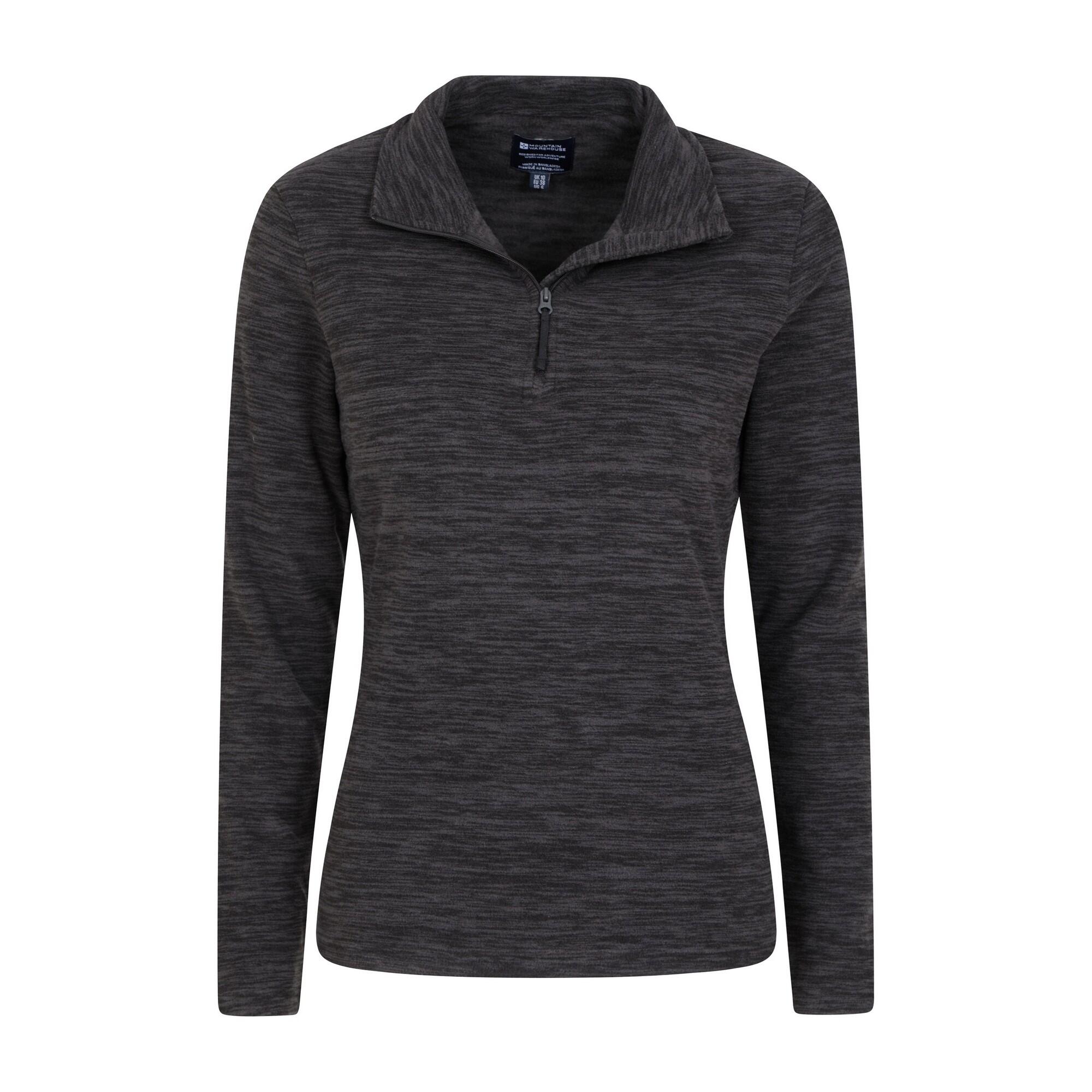 Womens/Ladies Snowdon Melange Fleece Top (Jet Black) 4/4
