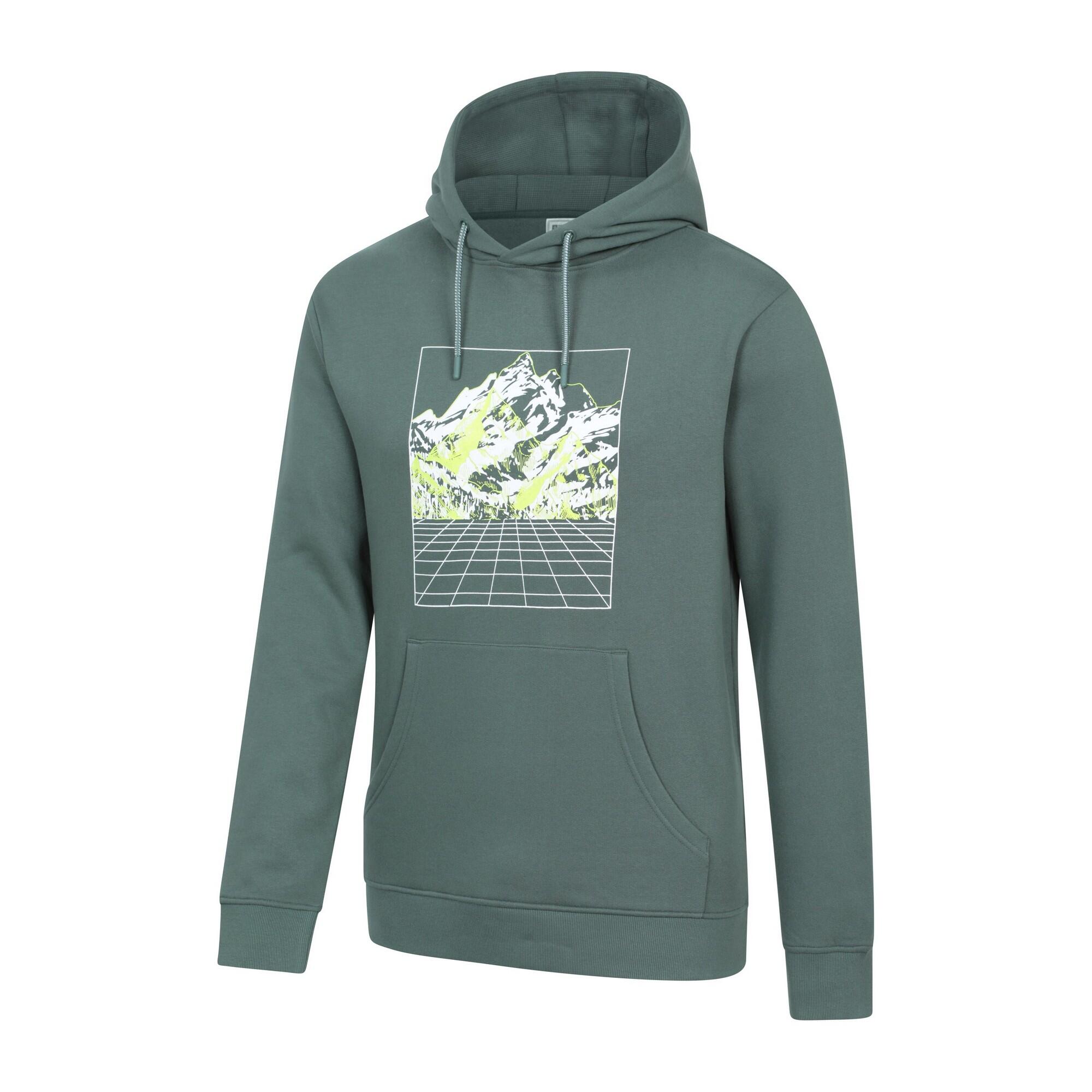 Felpa Con Cappuccio Griglia Uomo Mountain Warehouse Verde 4/4