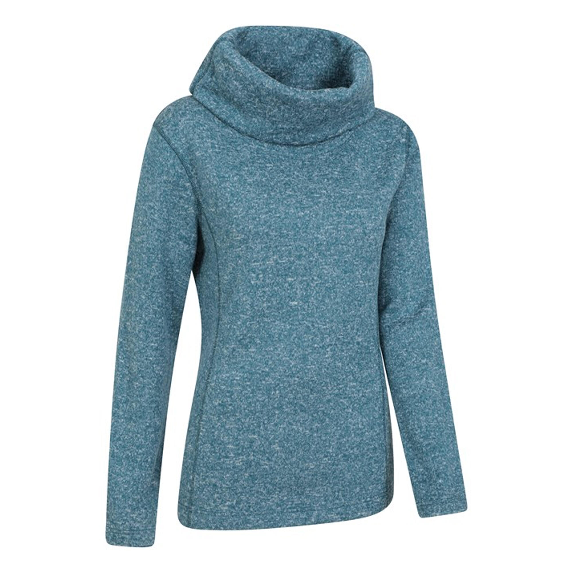 Womens/Ladies Cowl Neck Fleece Top (Teal) 4/4