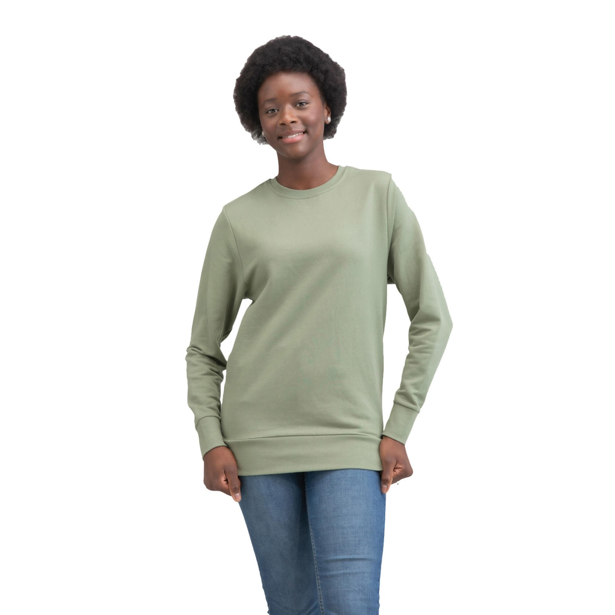 "Essential" Sweatshirt für HerrenDamen Unisex Damen und Herren Oliv 3/3