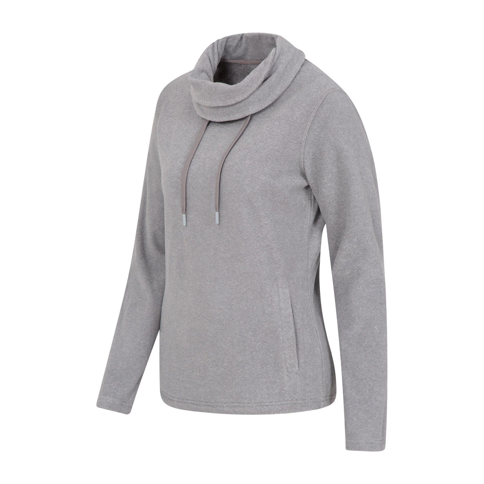 Womens/Ladies Hebridean Cowl Neck Fleece Top (Dark Grey) 3/4