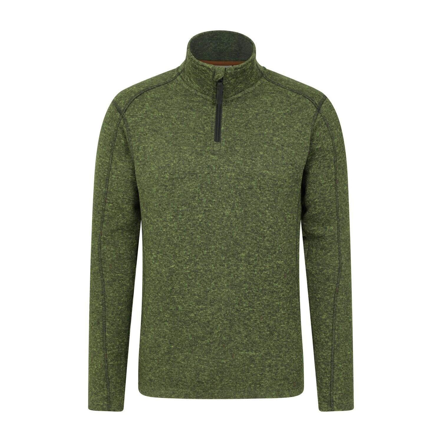 MOUNTAIN WAREHOUSE Mens Idris II Half Zip Fleece Top (Dark Khaki)