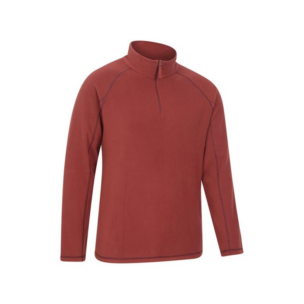 Felpa In Pile Mezza Cerniera Uomo Mountain Warehouse Ashbourne II Borgogna 3/4