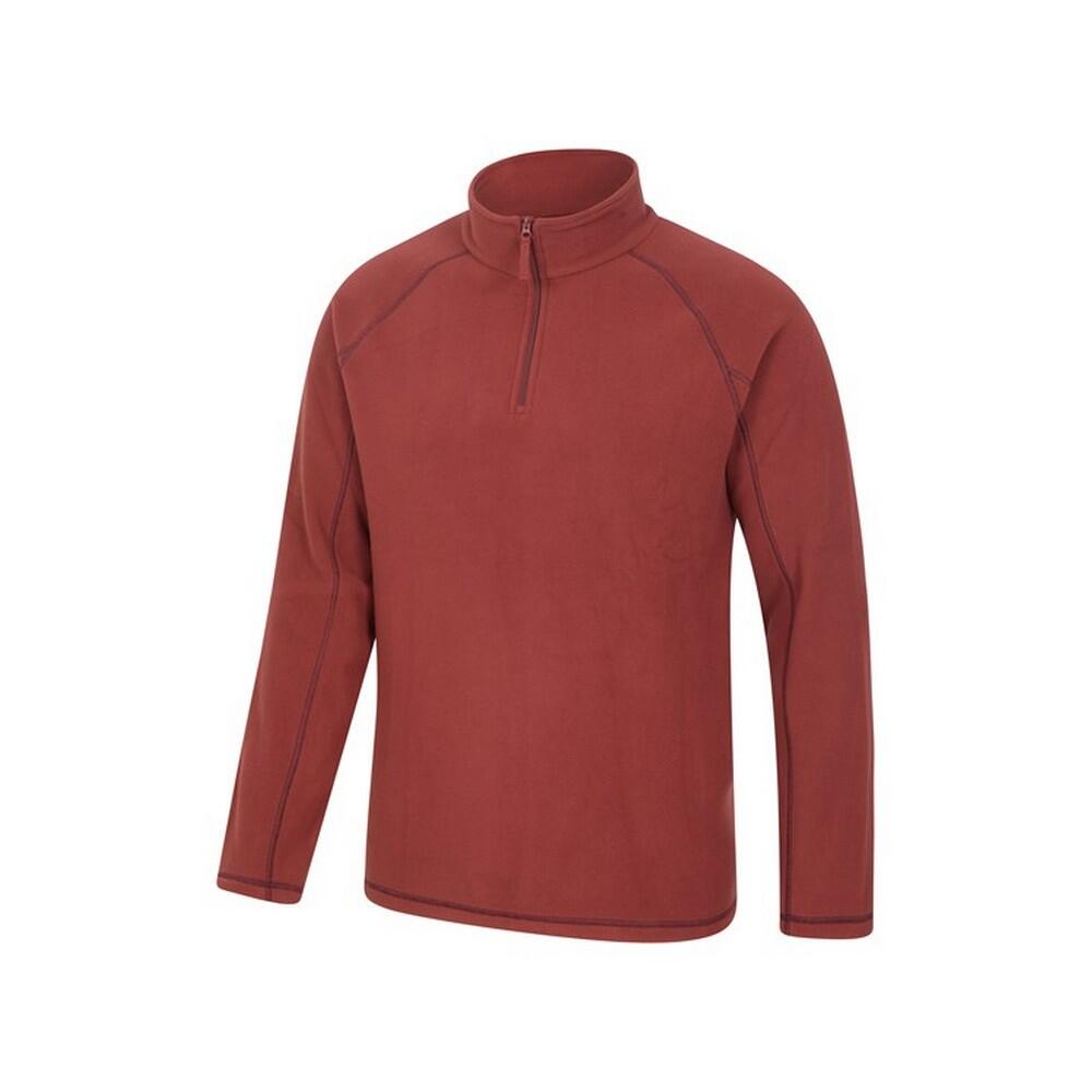Felpa In Pile Mezza Cerniera Uomo Mountain Warehouse Ashbourne II Borgogna 4/4