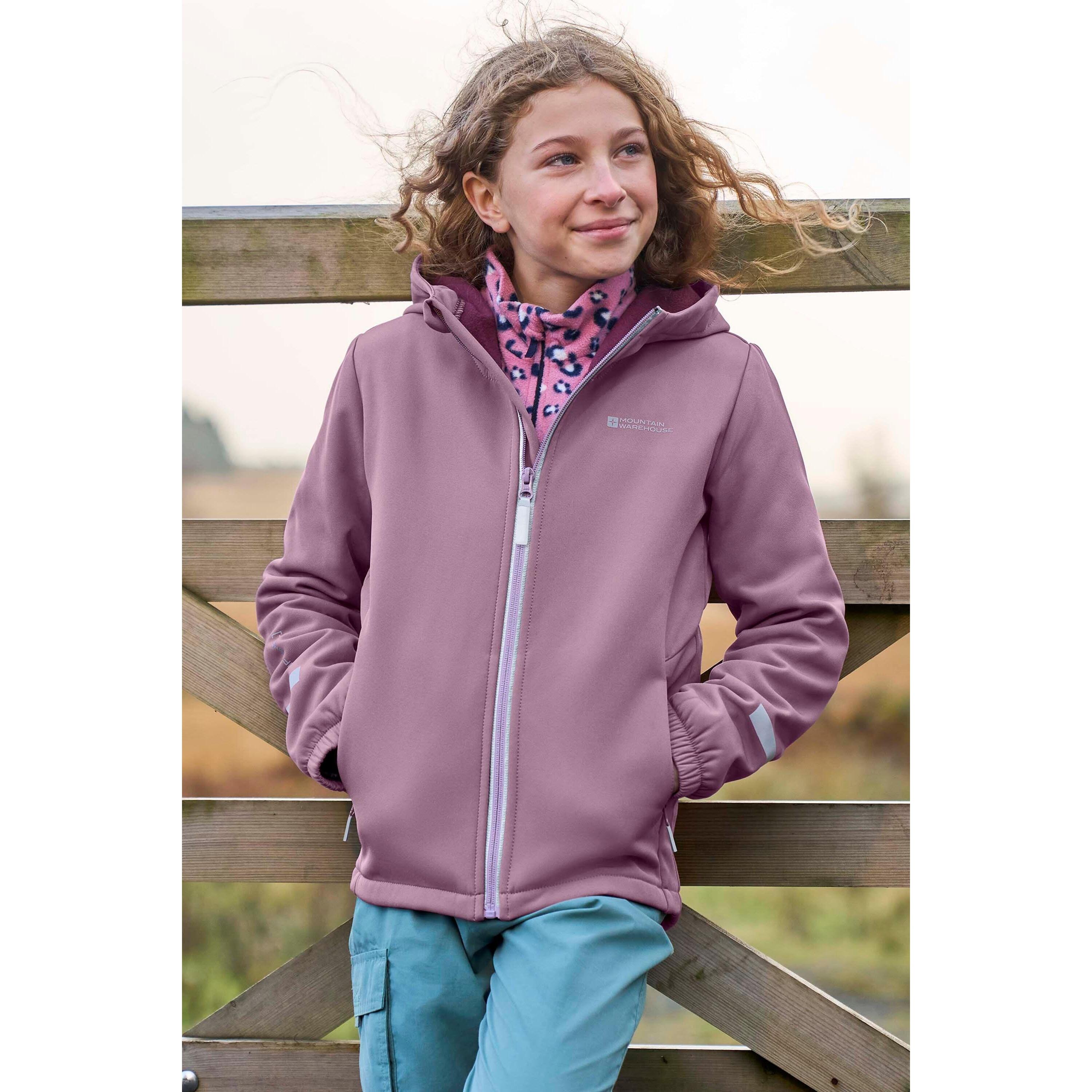 MOUNTAIN WAREHOUSE Giacca Soft Shell Riflettente Bambini Mountain Warehouse Huxley Viola Buio