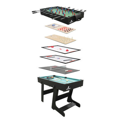 Multifunktionaler Spieltisch, Klappbar, All-in-One 16-in-1, Schwarz