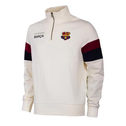 FC Barcelona 1899 Pull Écru Demi-Zip