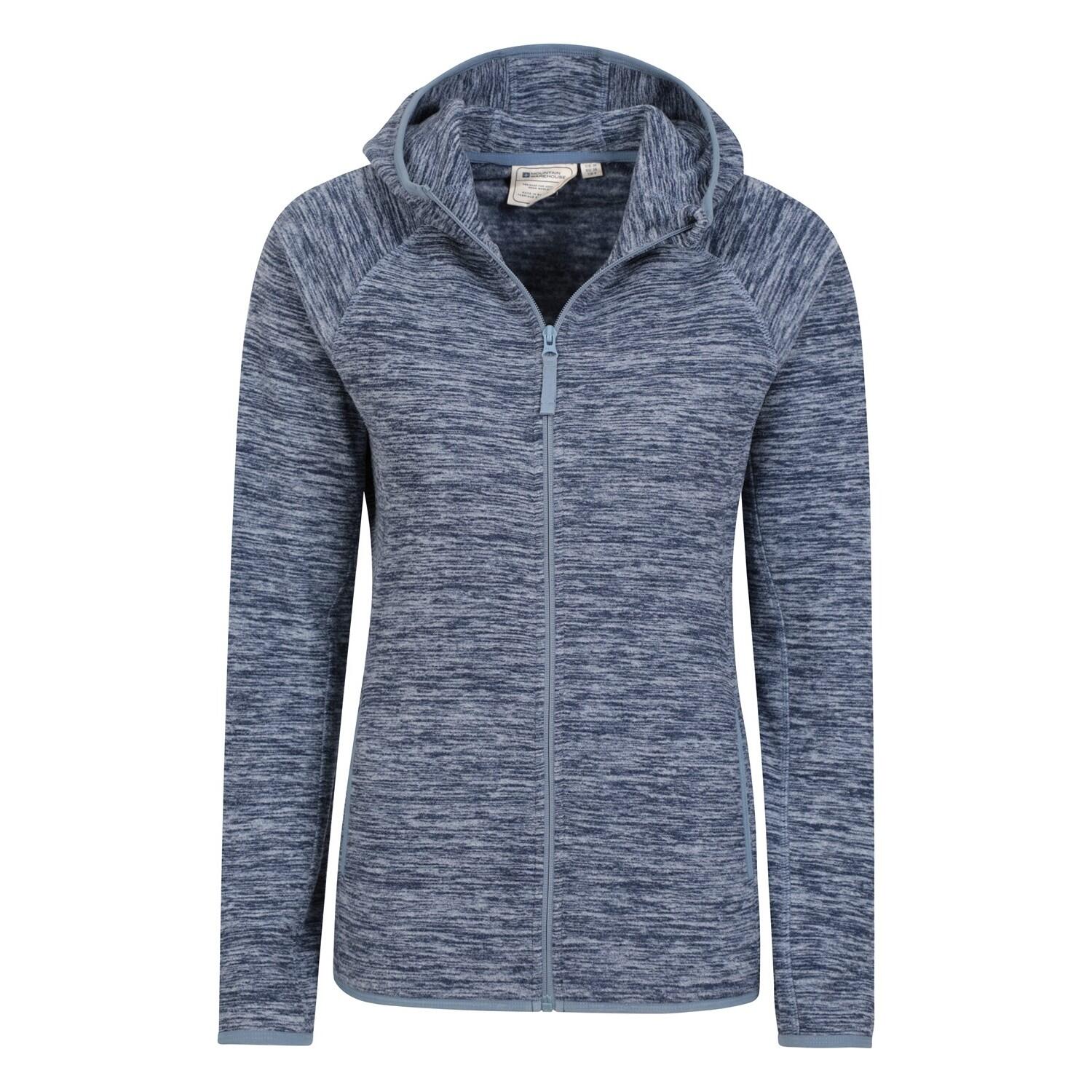Womens/Ladies Lleyn II Melange Full Zip Hoodie (Dark Blue) 3/4