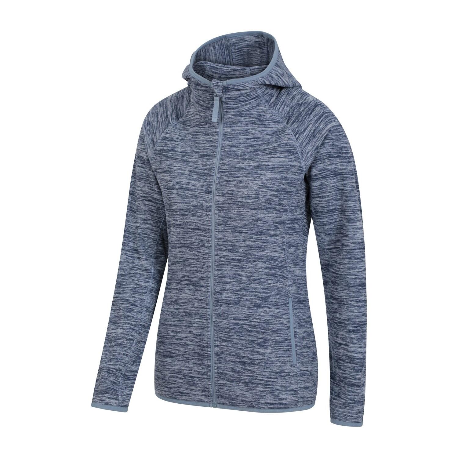 Womens/Ladies Lleyn II Melange Full Zip Hoodie (Dark Blue) 4/4