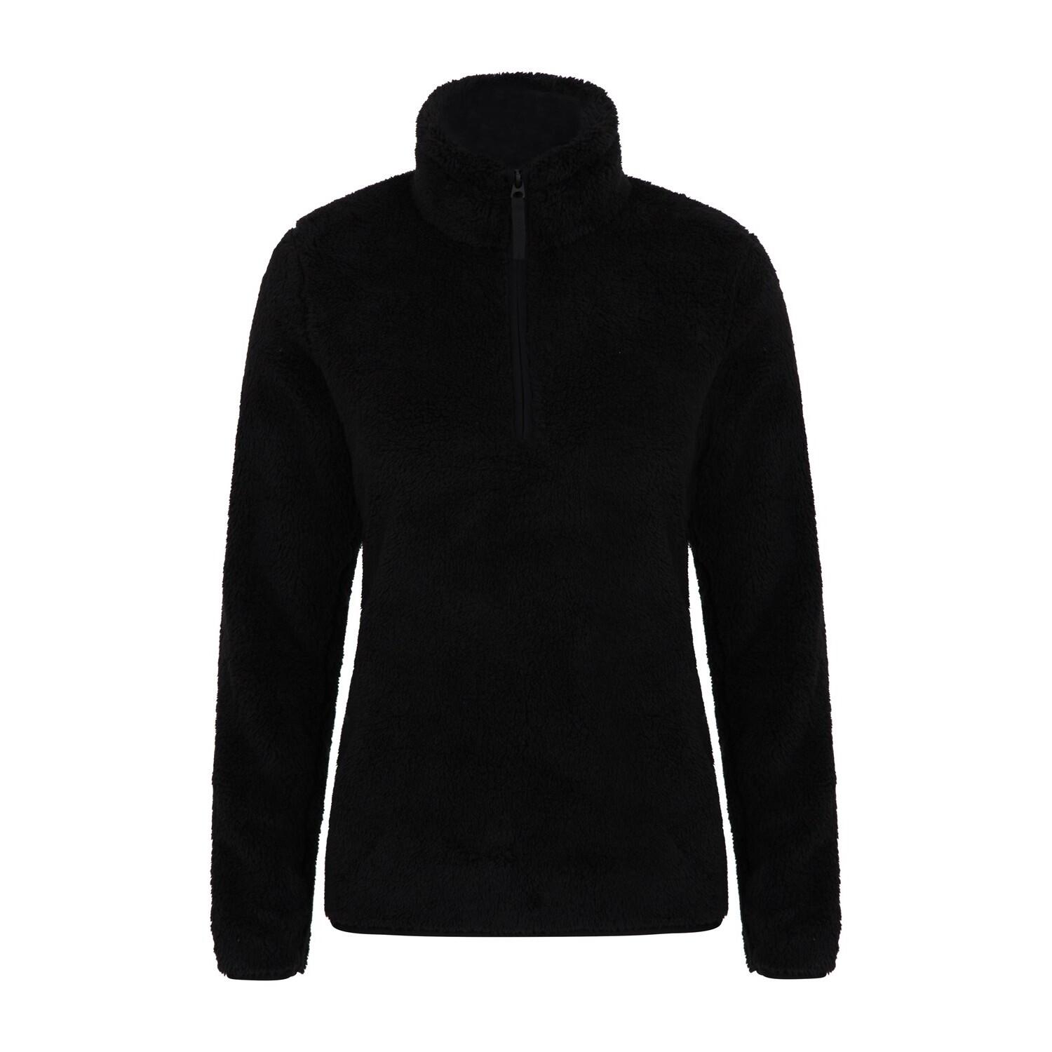 MOUNTAIN WAREHOUSE Womens/Ladies Teddy Fleece Quarter Zip Fleece Top (Black)