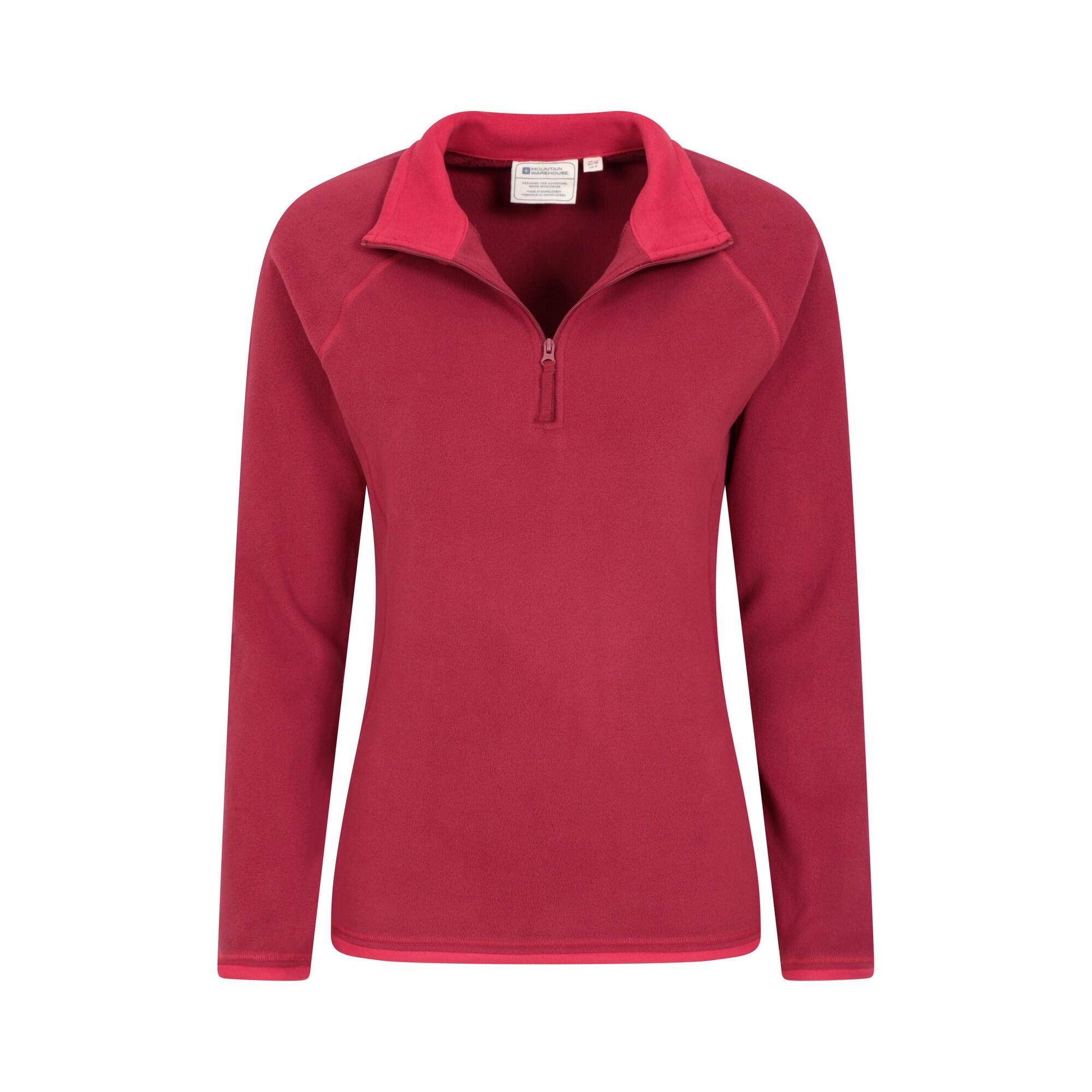 Felpa In Pile Mezza Cerniera Donna Mountain Warehouse Montana Rosso Scuro 3/4