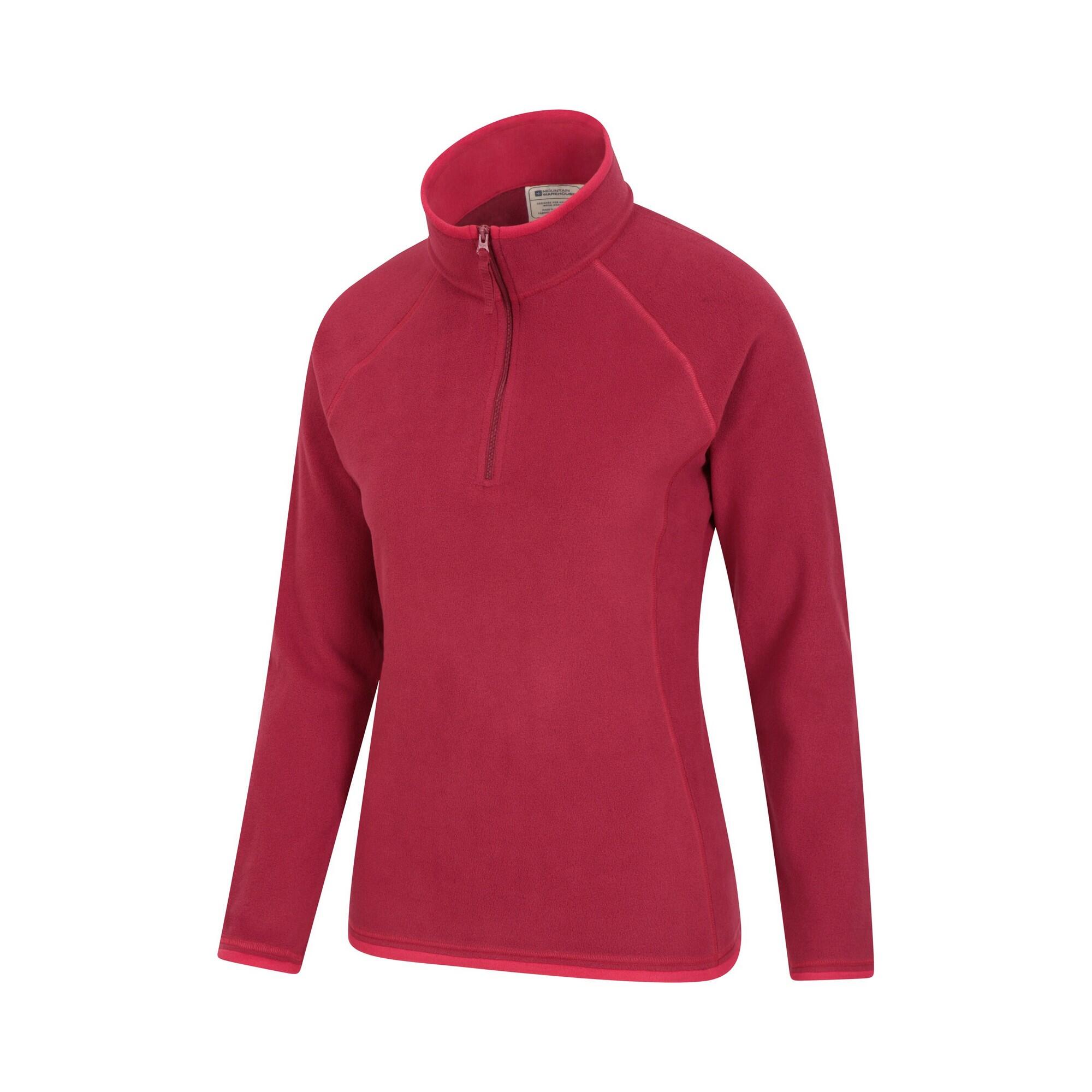 Felpa In Pile Mezza Cerniera Donna Mountain Warehouse Montana Rosso Scuro 4/4