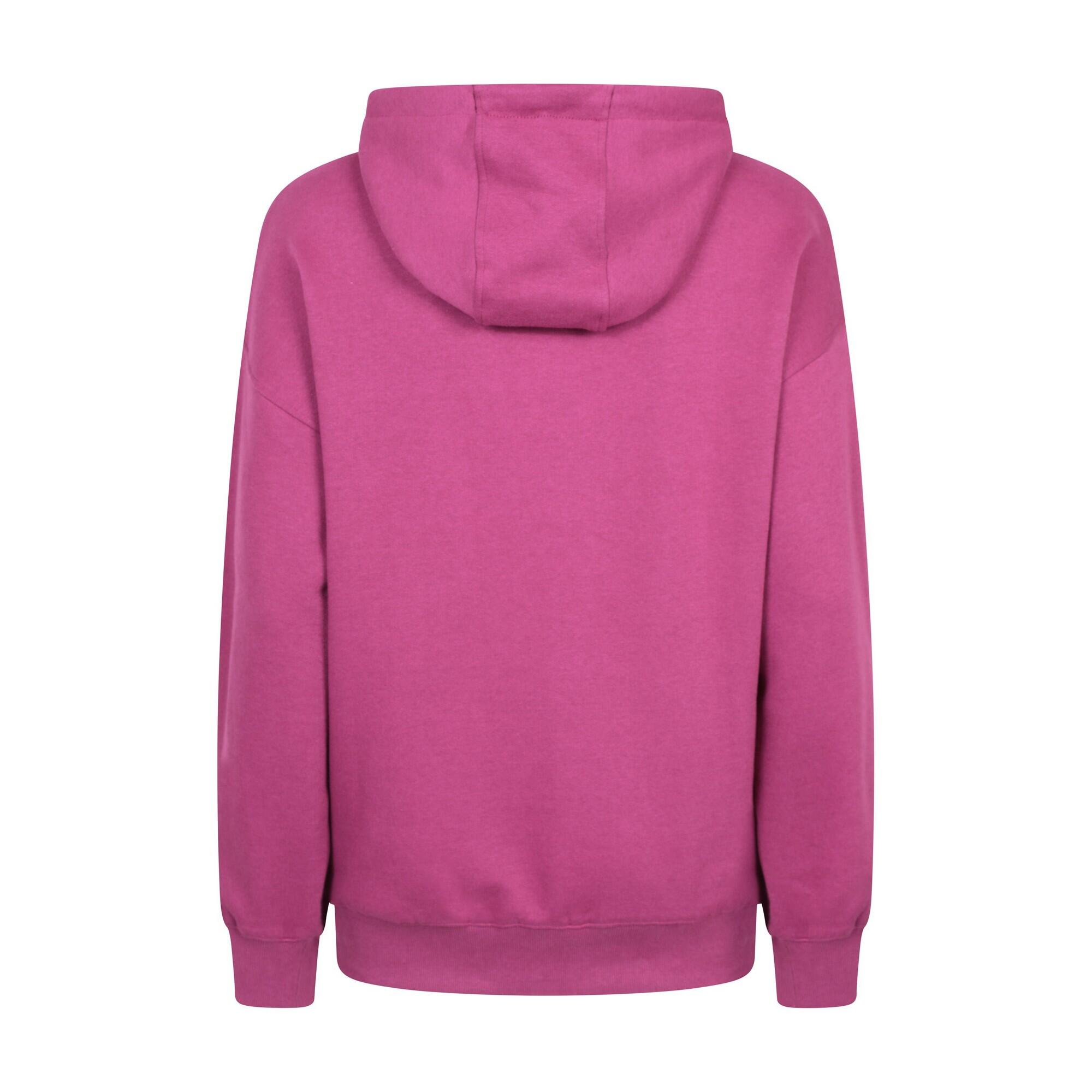 Womens/Ladies Mountain Scene Hoodie (Berry) 2/4