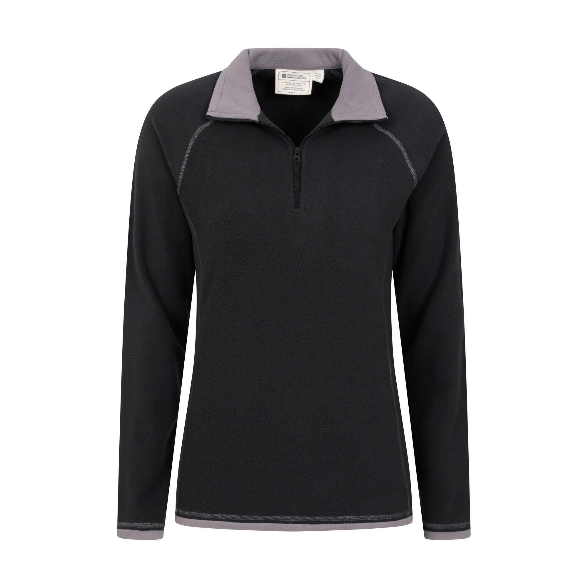 Felpa In Pile Mezza Cerniera Donna Mountain Warehouse Montana Nero 3/4