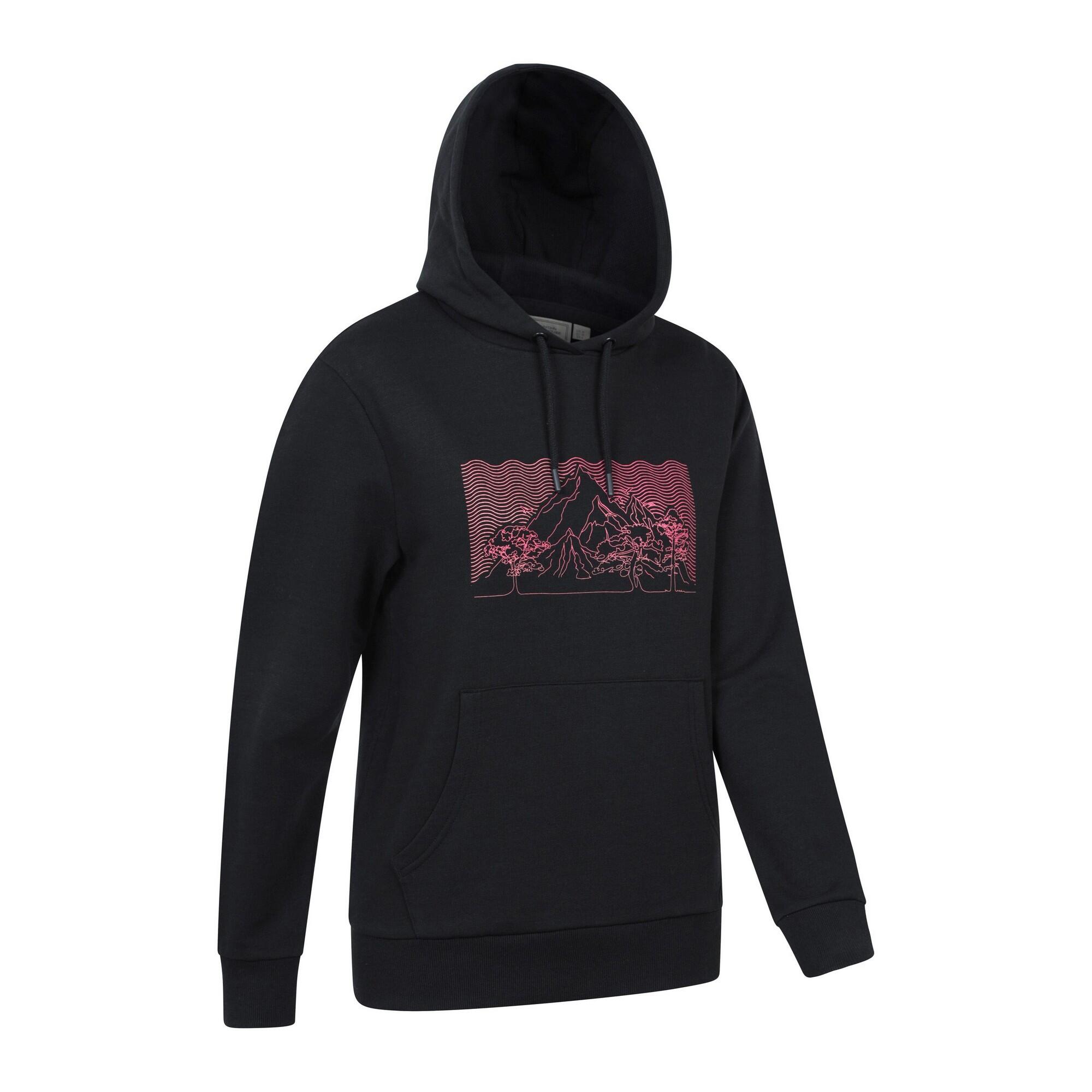 Womens/Ladies Ombre Hoodie (Black) 3/4
