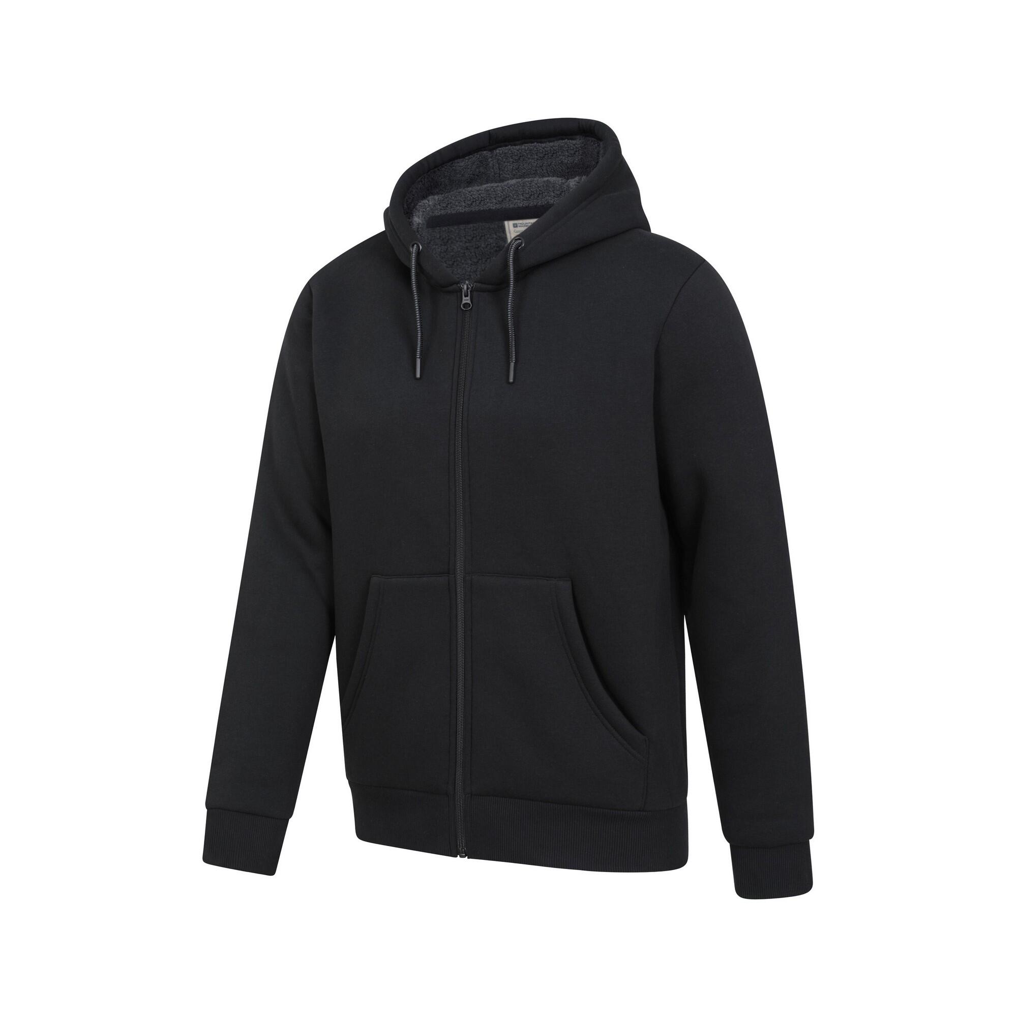 Mens Dalton Borg Lined Full Zip Hoodie (Black) 4/4