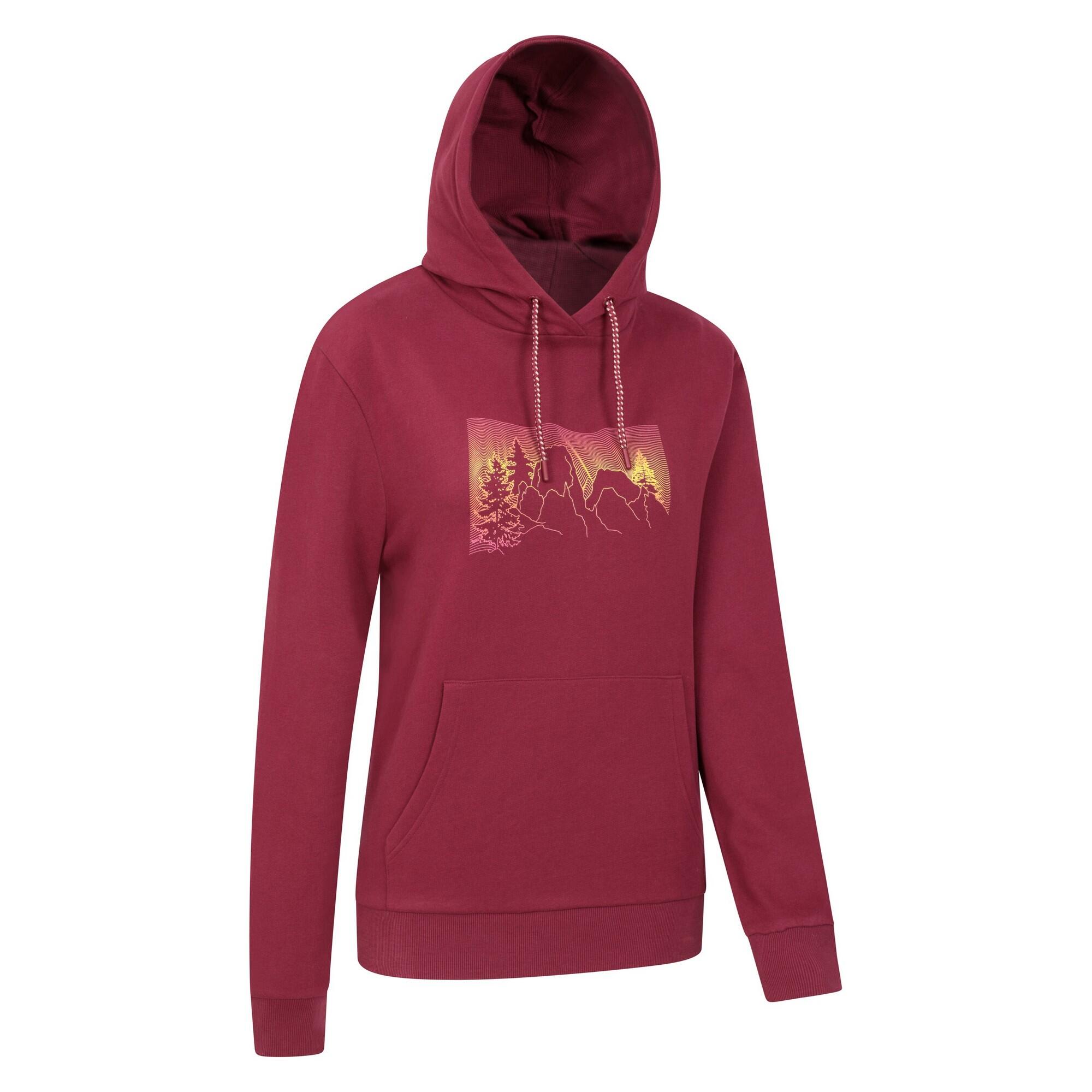 Felpa Con Cappuccio Ombre Donna Mountain Warehouse Borgogna 3/4