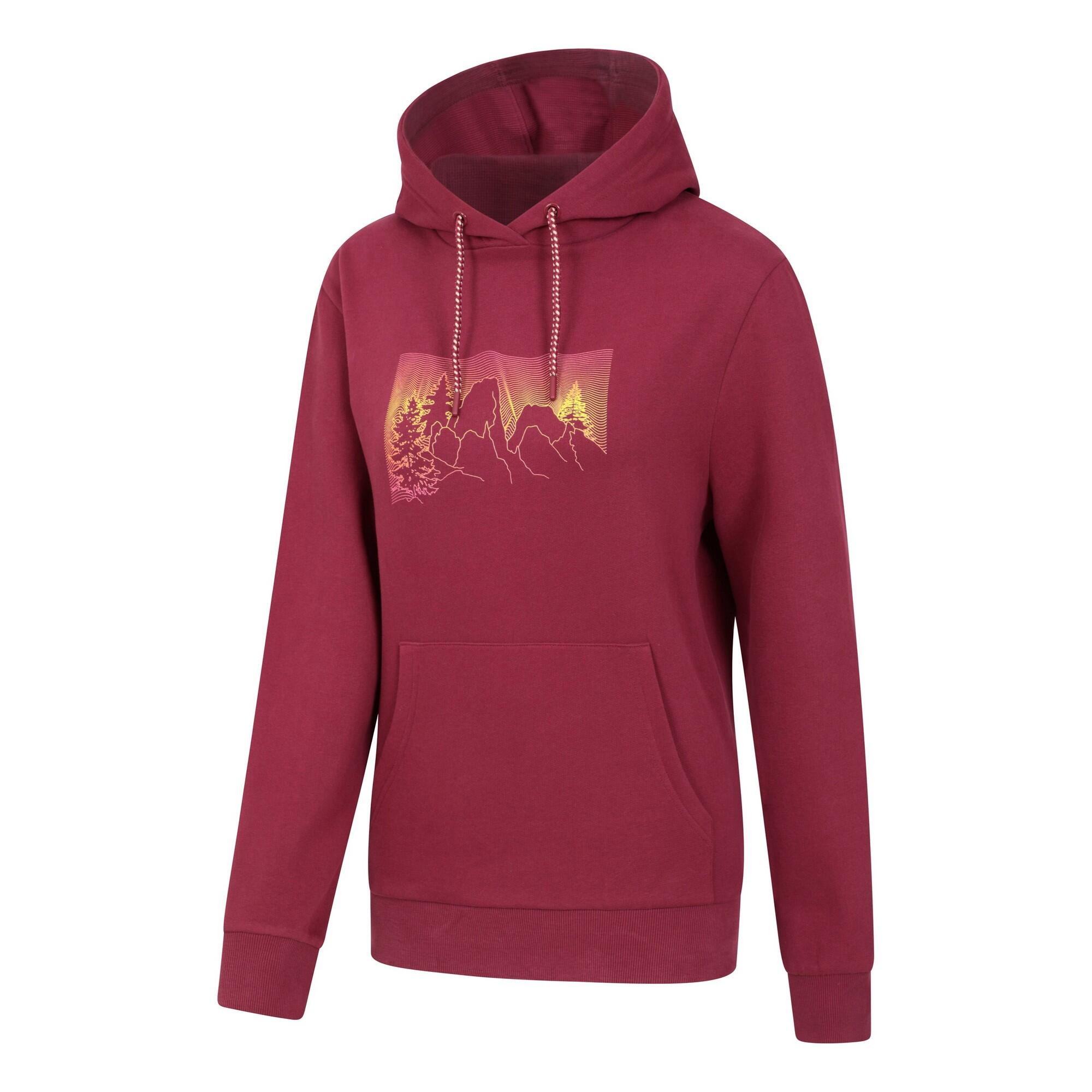 Felpa Con Cappuccio Ombre Donna Mountain Warehouse Borgogna 4/4