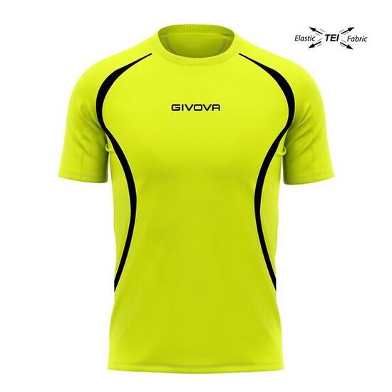 Koszulka do biegania Givova unisex Fluo Żółto-Czarna XL