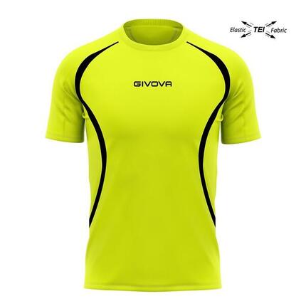 Koszulka do biegania unisex Givova Running Fluo Żółto-czarna Żółto-czarna