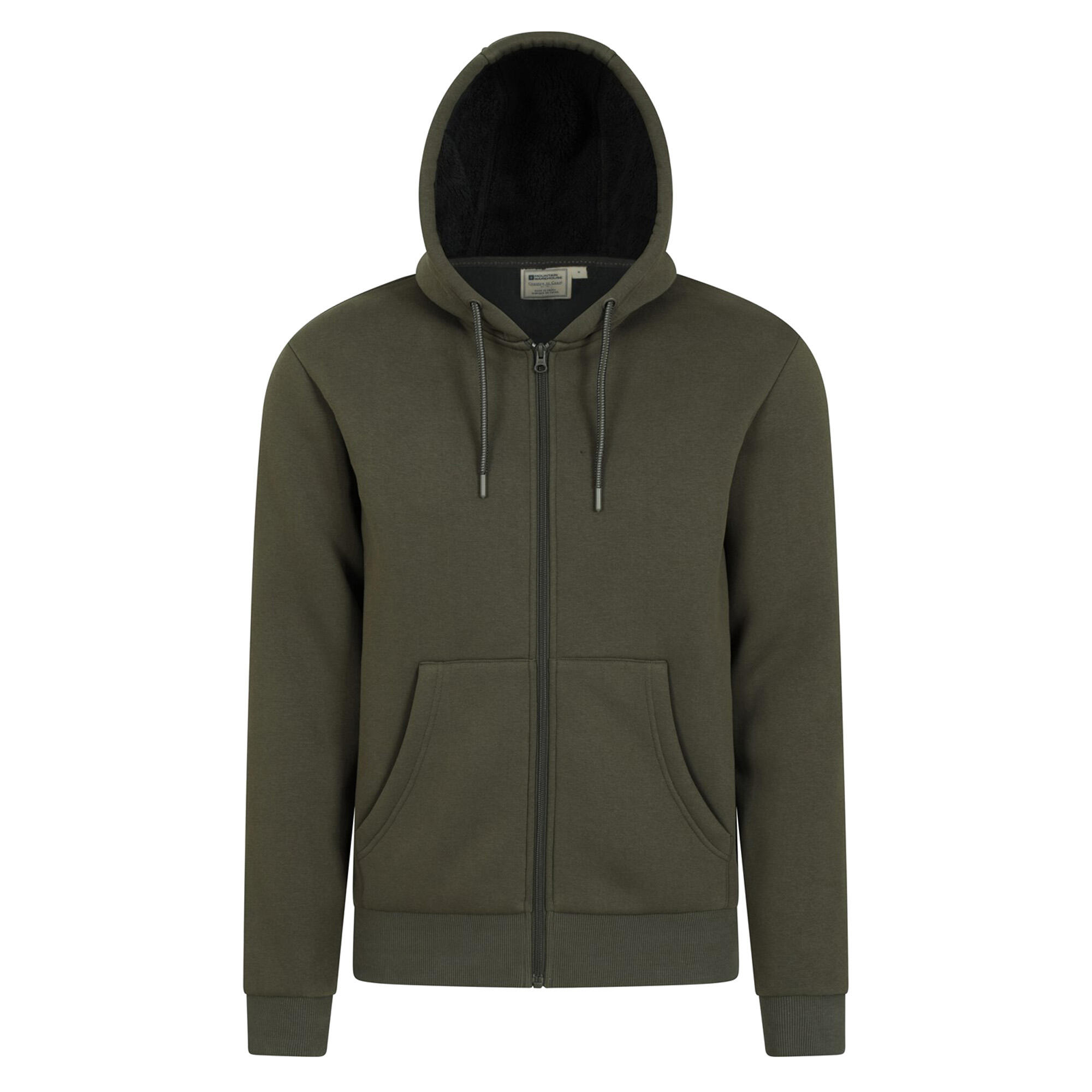 MOUNTAIN WAREHOUSE Mens Dalton Borg Lined Full Zip Hoodie (Dark Khaki)