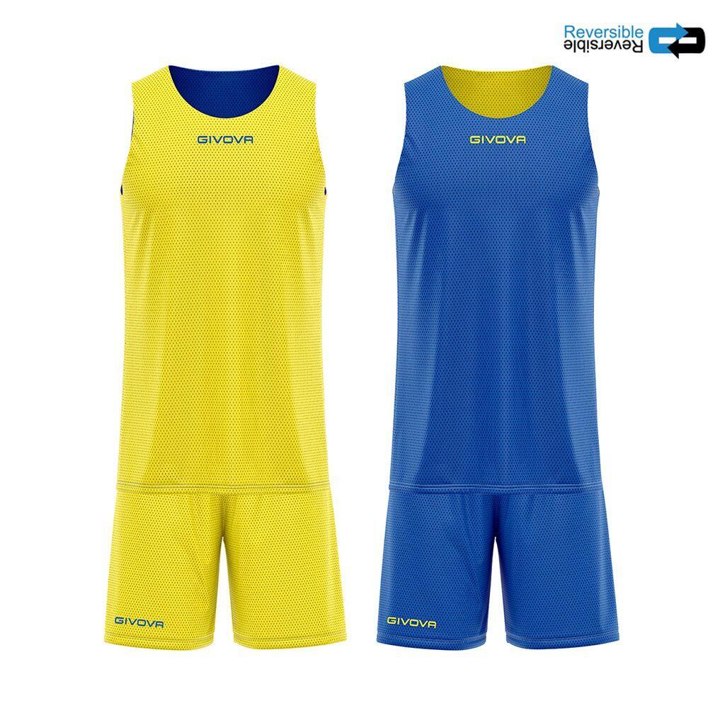 Givova - Ensemble Maillot Et Short Réversible Enfant Givova - Chemise Sans Manche - Bleu|jaune - 34 2xs - Decathlon