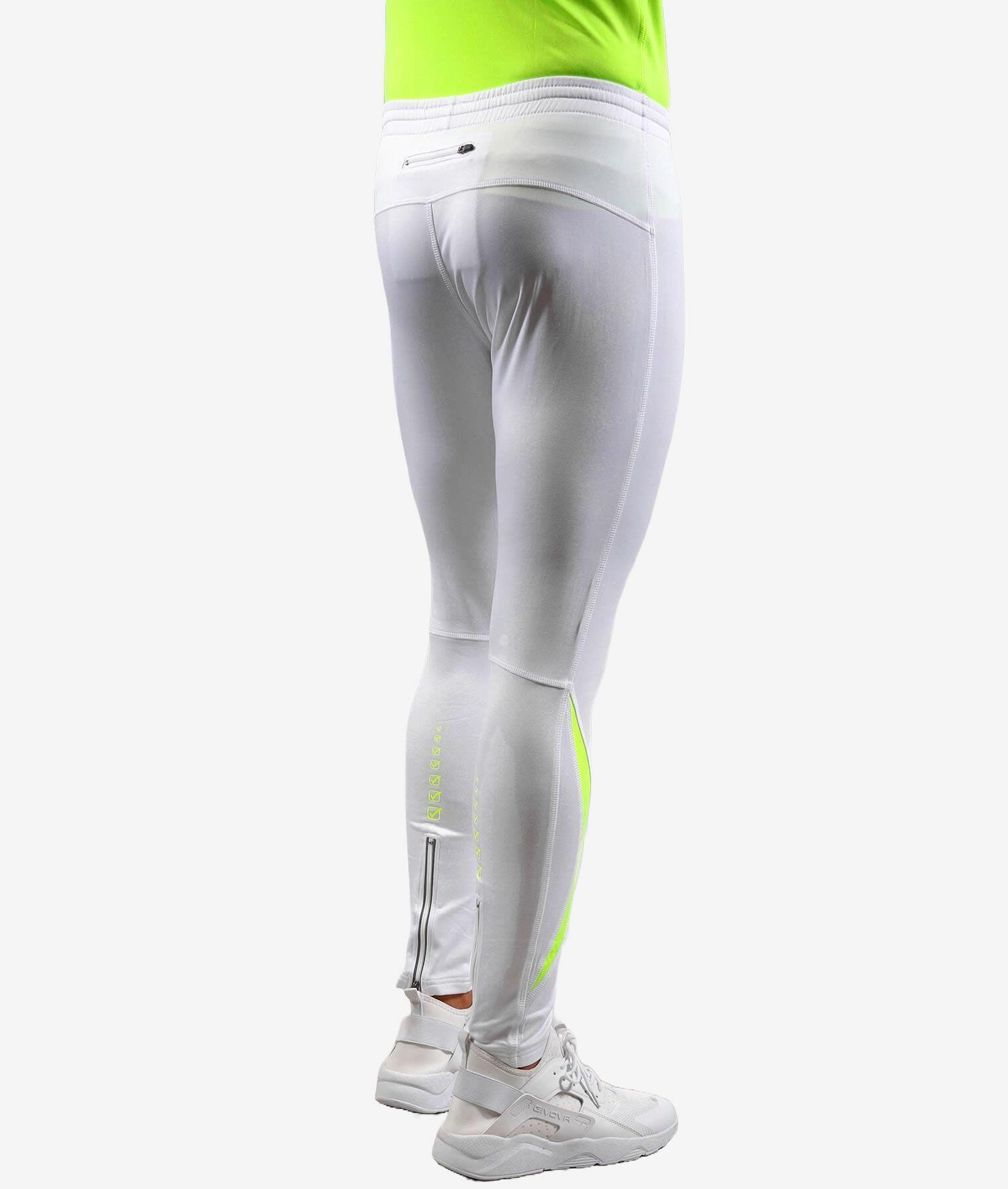 Pantaloni da palestra uomo givova bianco/giallo fluo 4/4