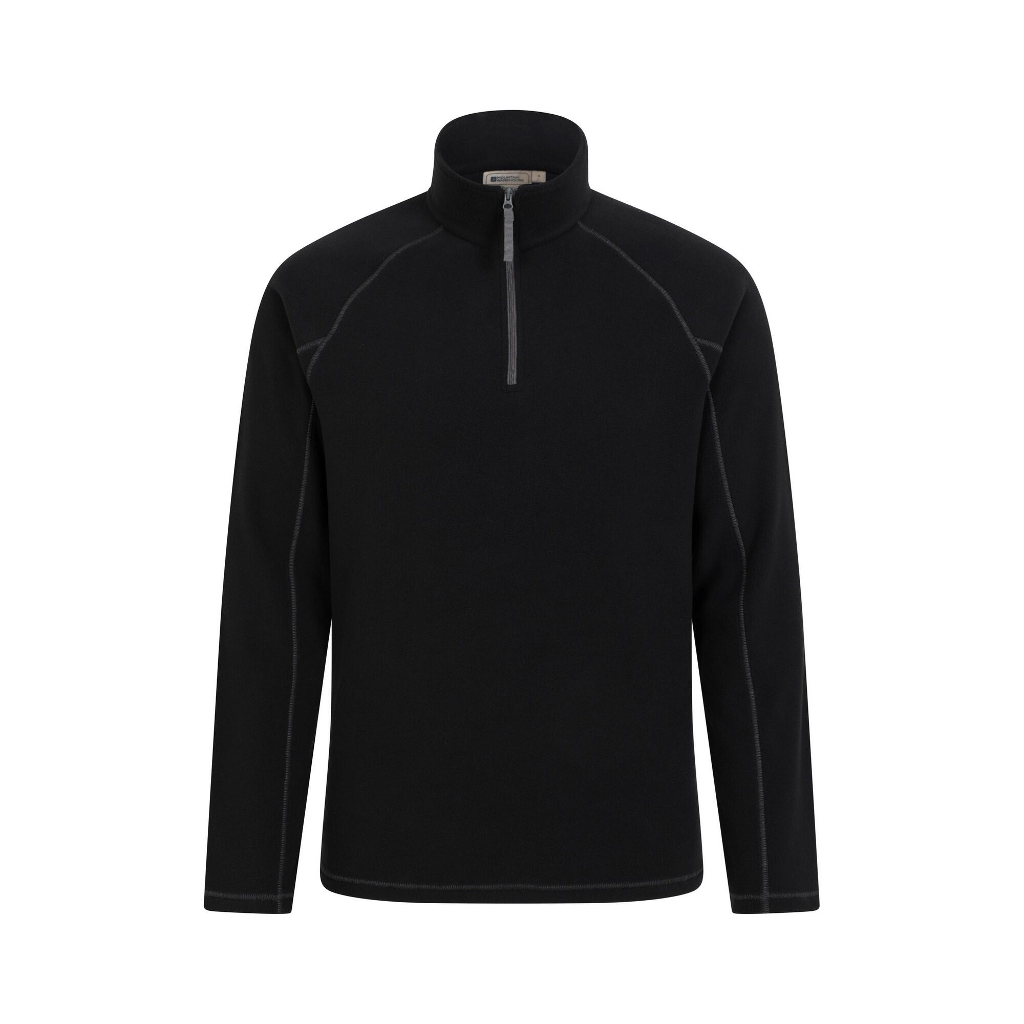 MOUNTAIN WAREHOUSE Felpa In Pile Mezza Cerniera Uomo Mountain Warehouse Ashbourne II Nero