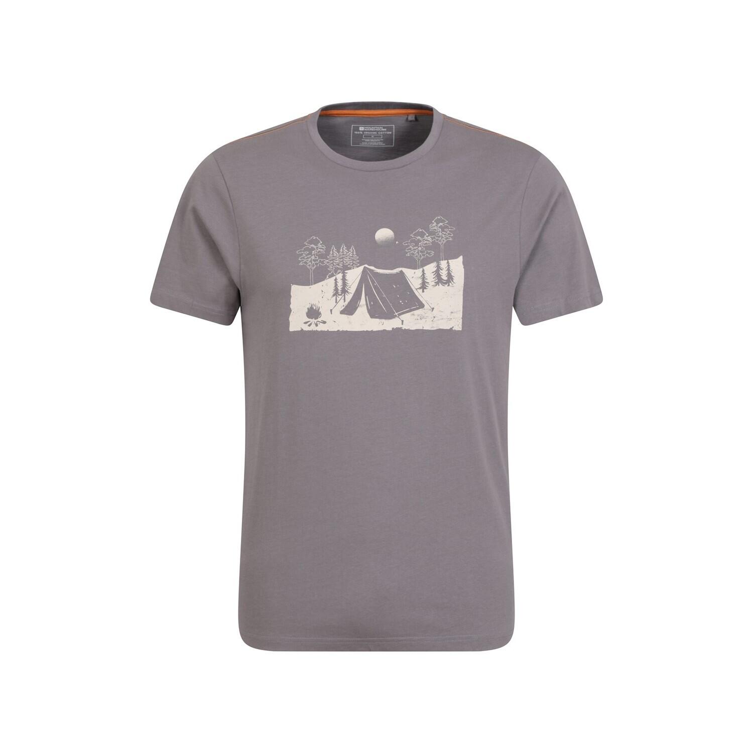 MOUNTAIN WAREHOUSE Mens Camping Sketch TShirt (Grey)