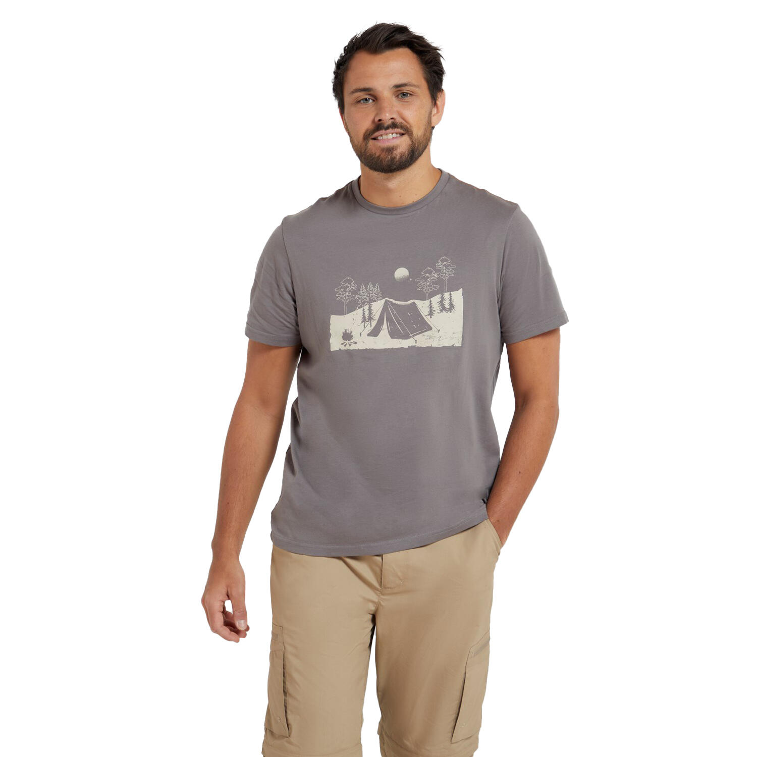Tshirt CAMPING SKETCH Homme (Gris) 4/4