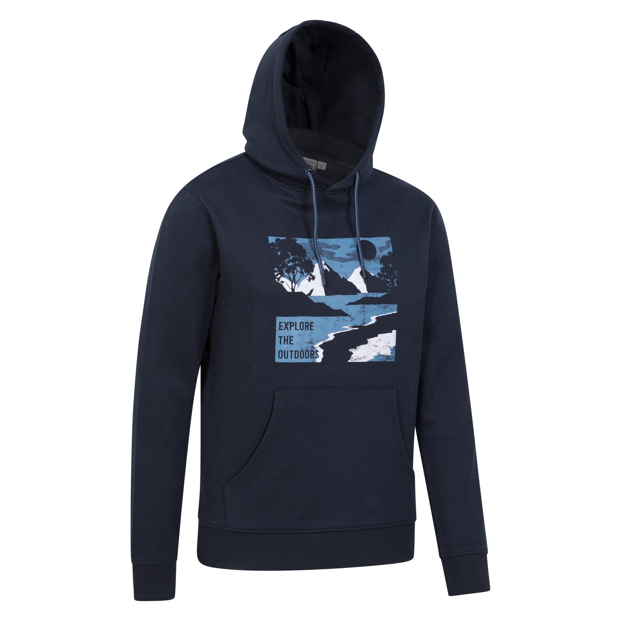 Felpa Con Cappuccio Uomo Mountain Warehouse Explore The Outdoors Blu Navy 3/4